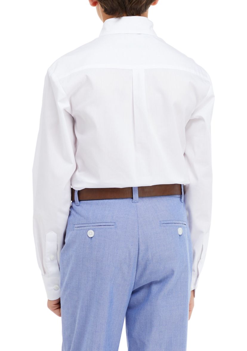 Boys 8-20 Solid Dress Shirt and Bow Tie Set