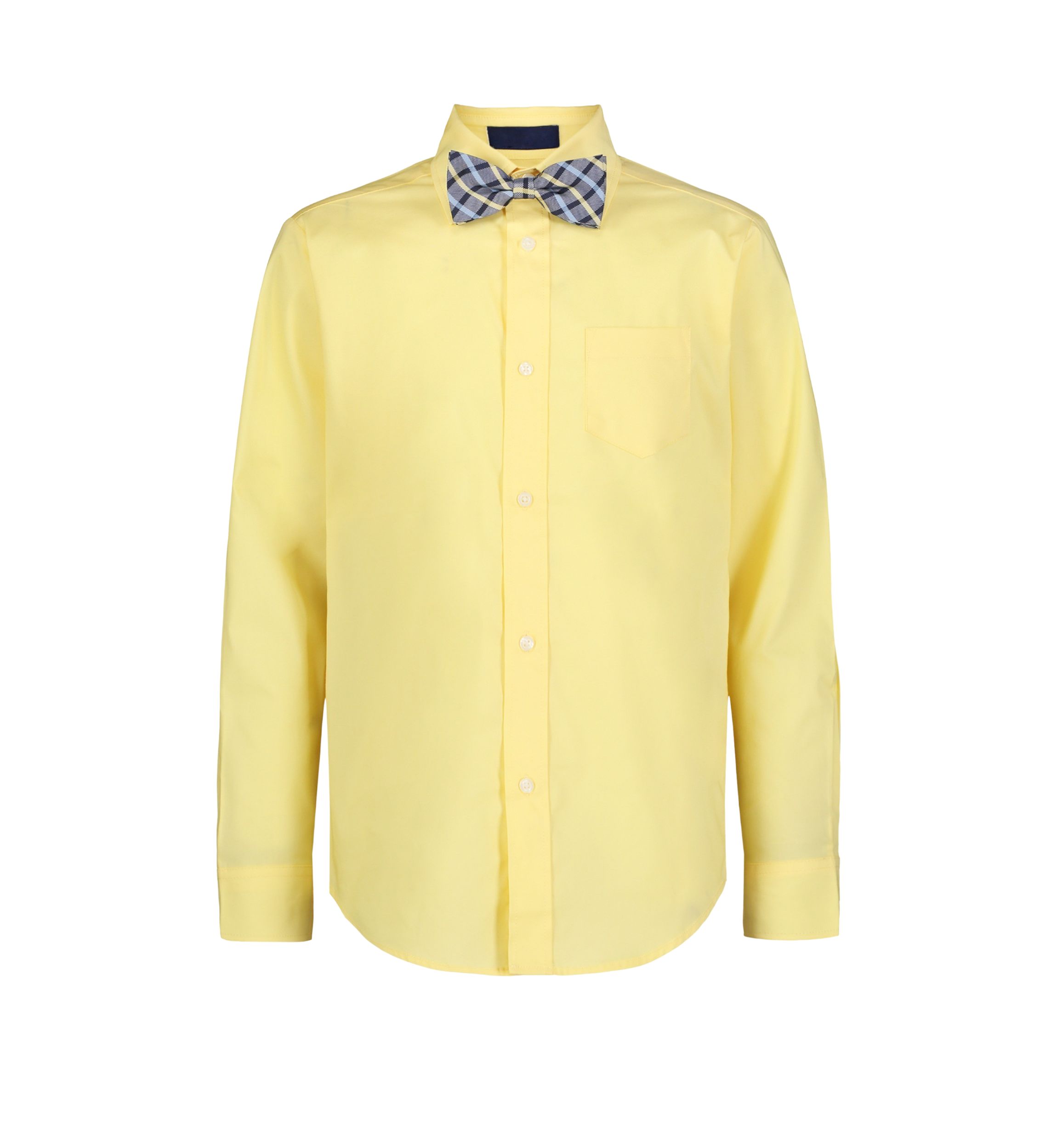 Boys 4-7 Long Sleeve Stretch Solid Poplin Shirt & Bowtie