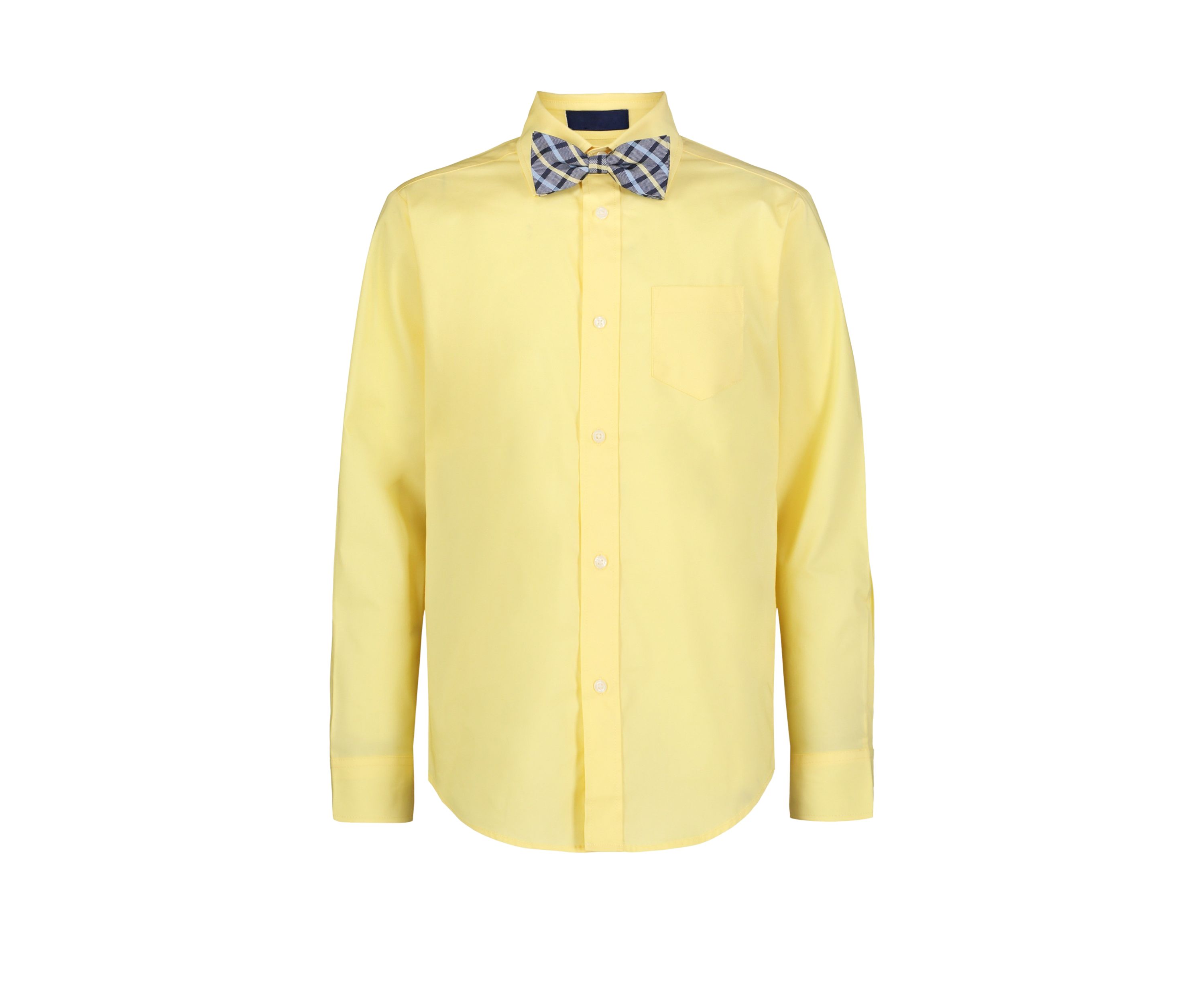 Boys 4-7 Long Sleeve Stretch Solid Poplin Shirt & Bowtie