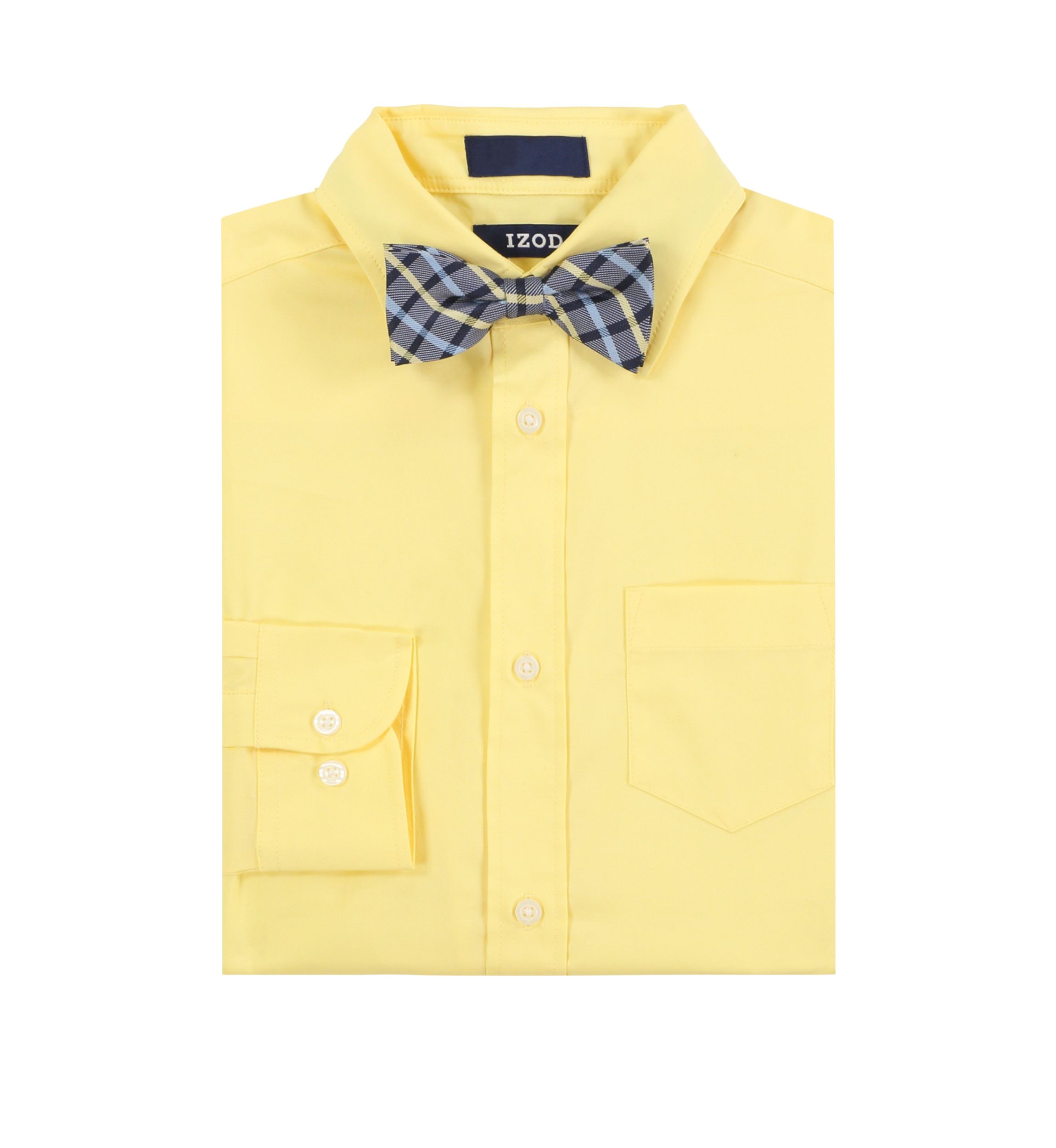 Boys 4-7 Long Sleeve Stretch Solid Poplin Shirt & Bowtie