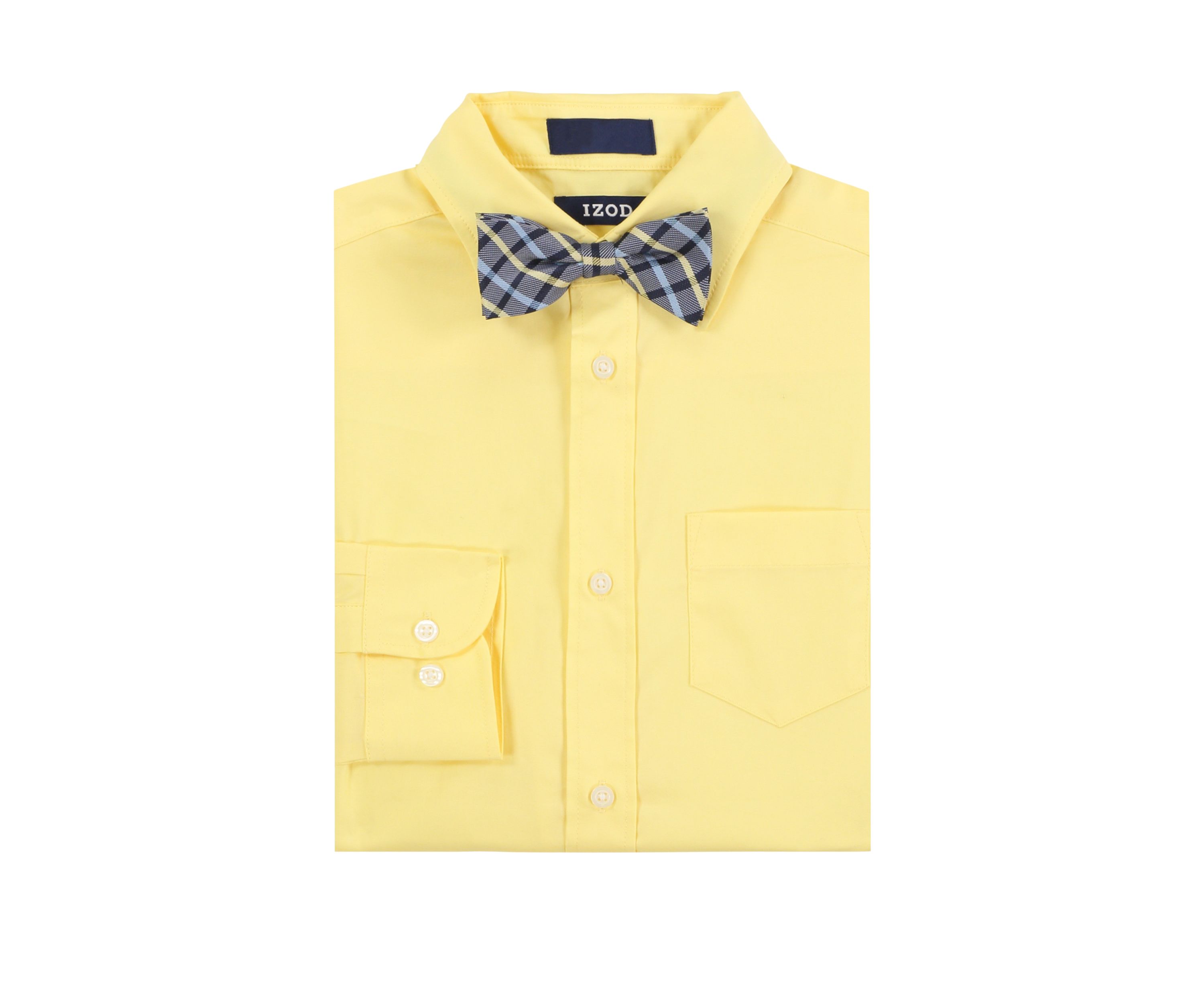 Boys 4-7 Long Sleeve Stretch Solid Poplin Shirt & Bowtie
