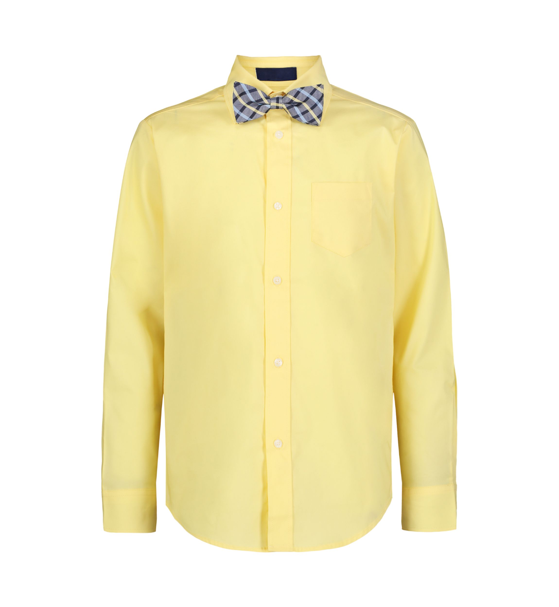 Boys 8-20 Long Sleeve Stretch Solid Poplin Shirt & Bow Tie