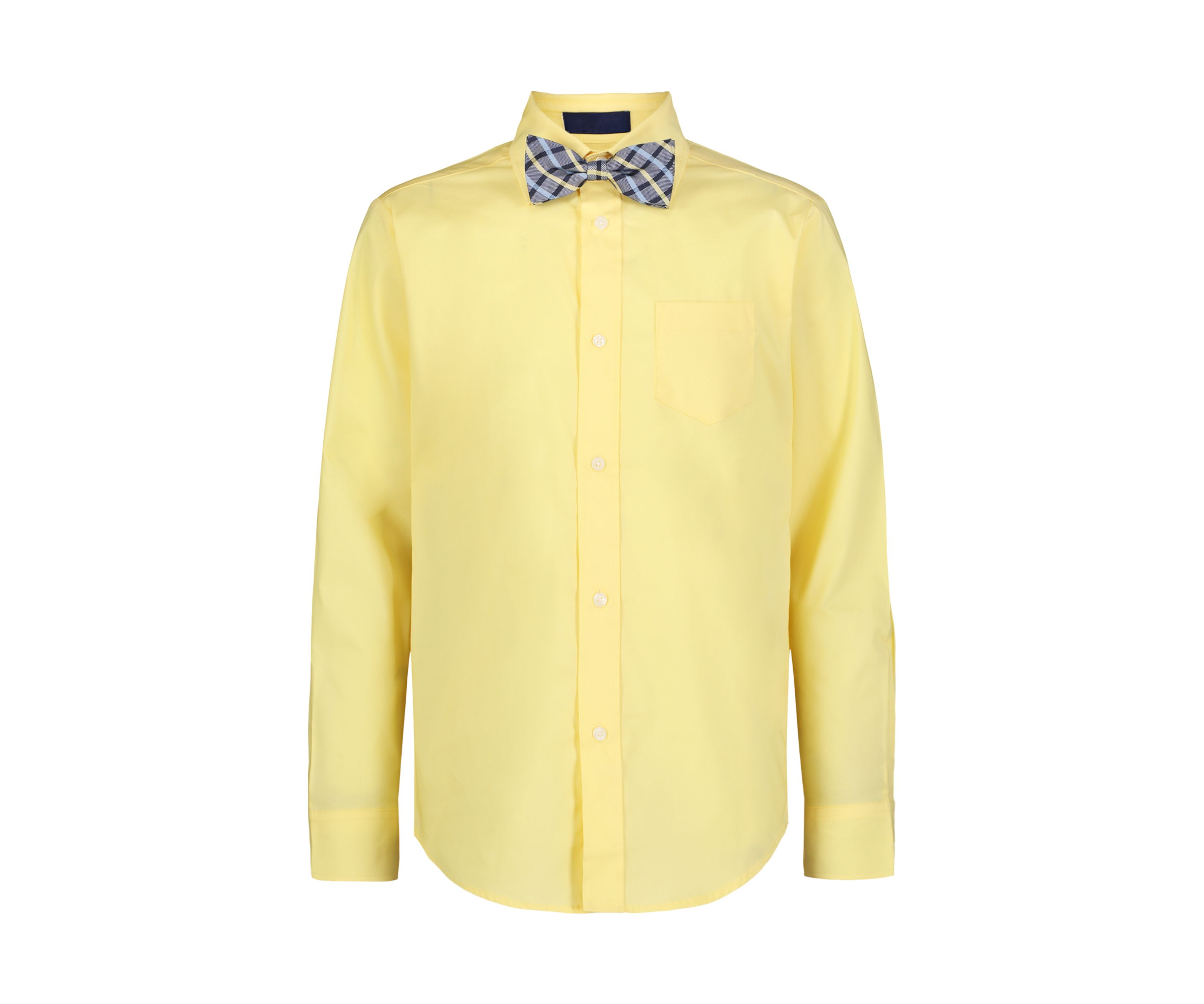 Boys 8-20 Long Sleeve Stretch Solid Poplin Shirt & Bow Tie