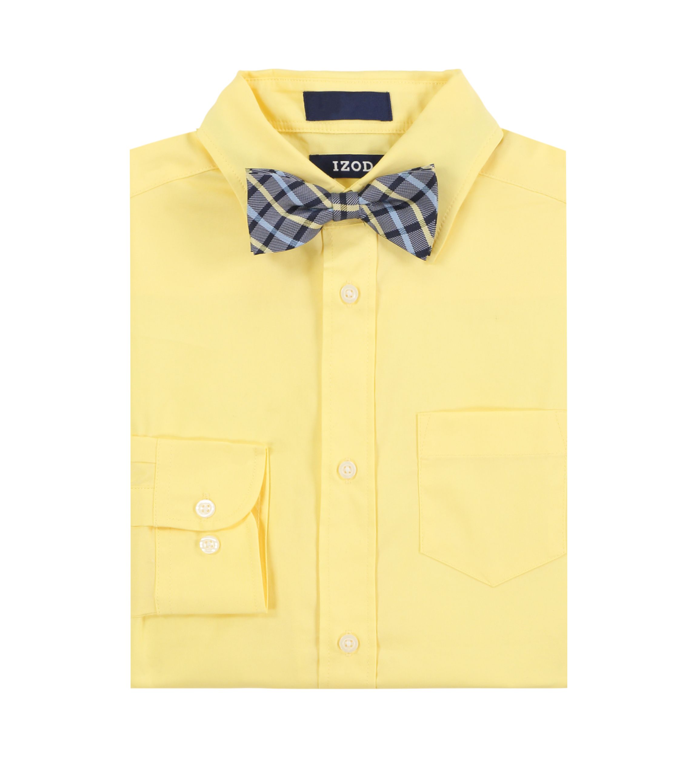 Boys 8-20 Long Sleeve Stretch Solid Poplin Shirt & Bow Tie