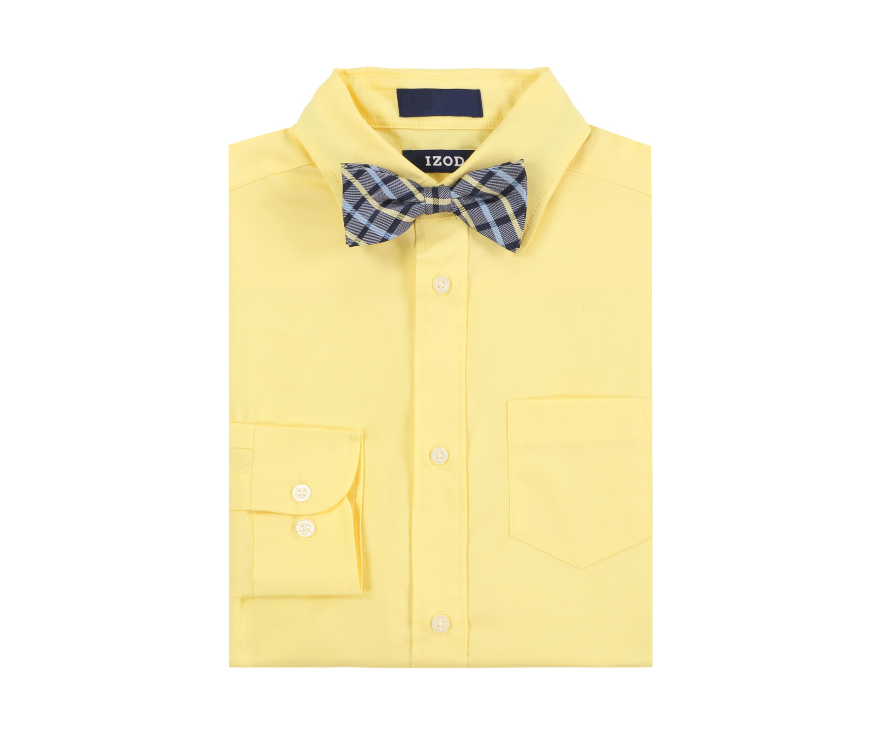 Boys 8-20 Long Sleeve Stretch Solid Poplin Shirt & Bow Tie