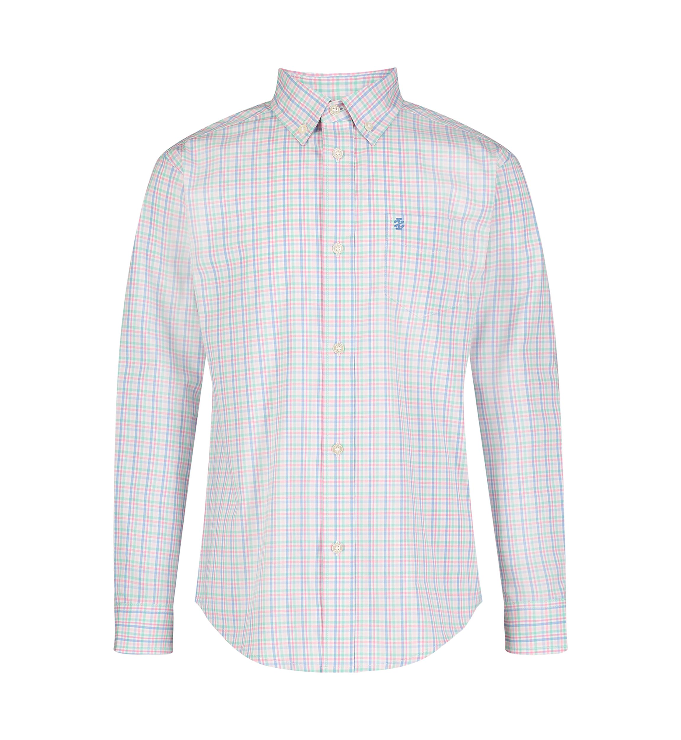 Boys 8-20 Long Sleeve Stretch Palm Island Plaid Shirt