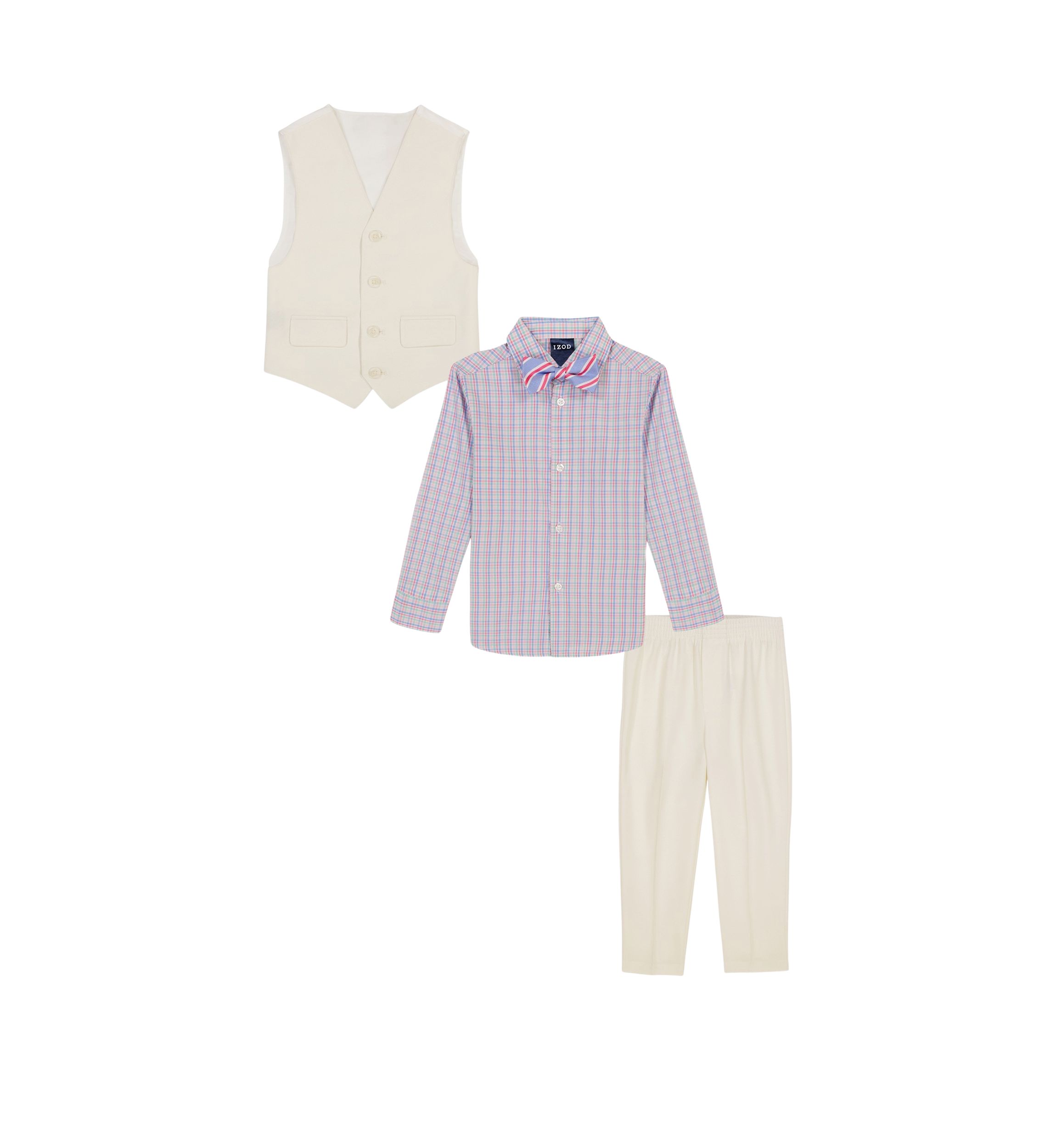 Boys 4-7 Heather Poplin Vest Set with Bowtie