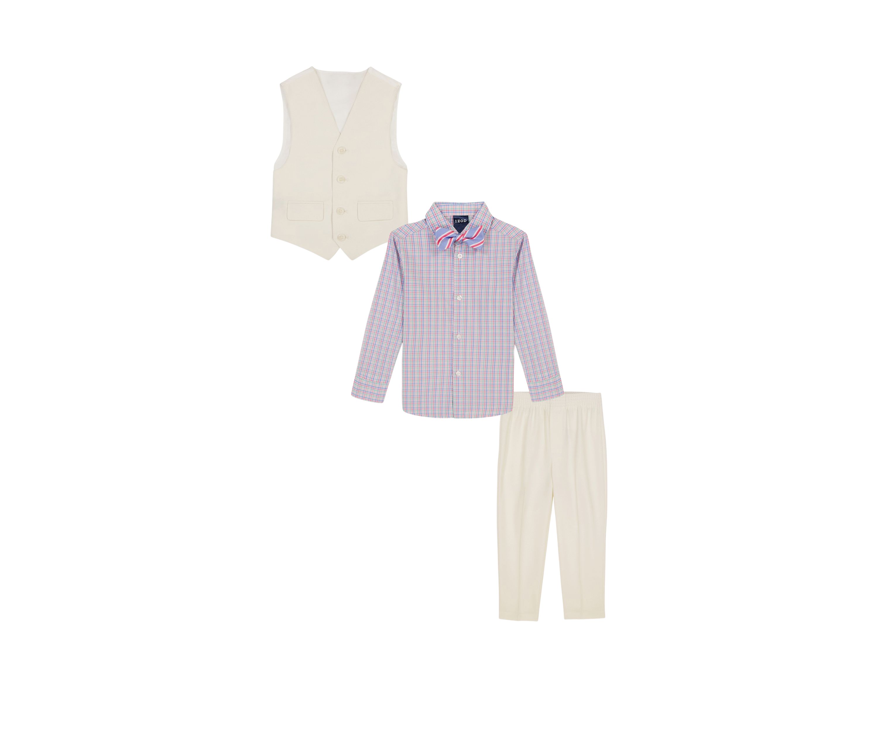 Boys 4-7 Heather Poplin Vest Set with Bowtie