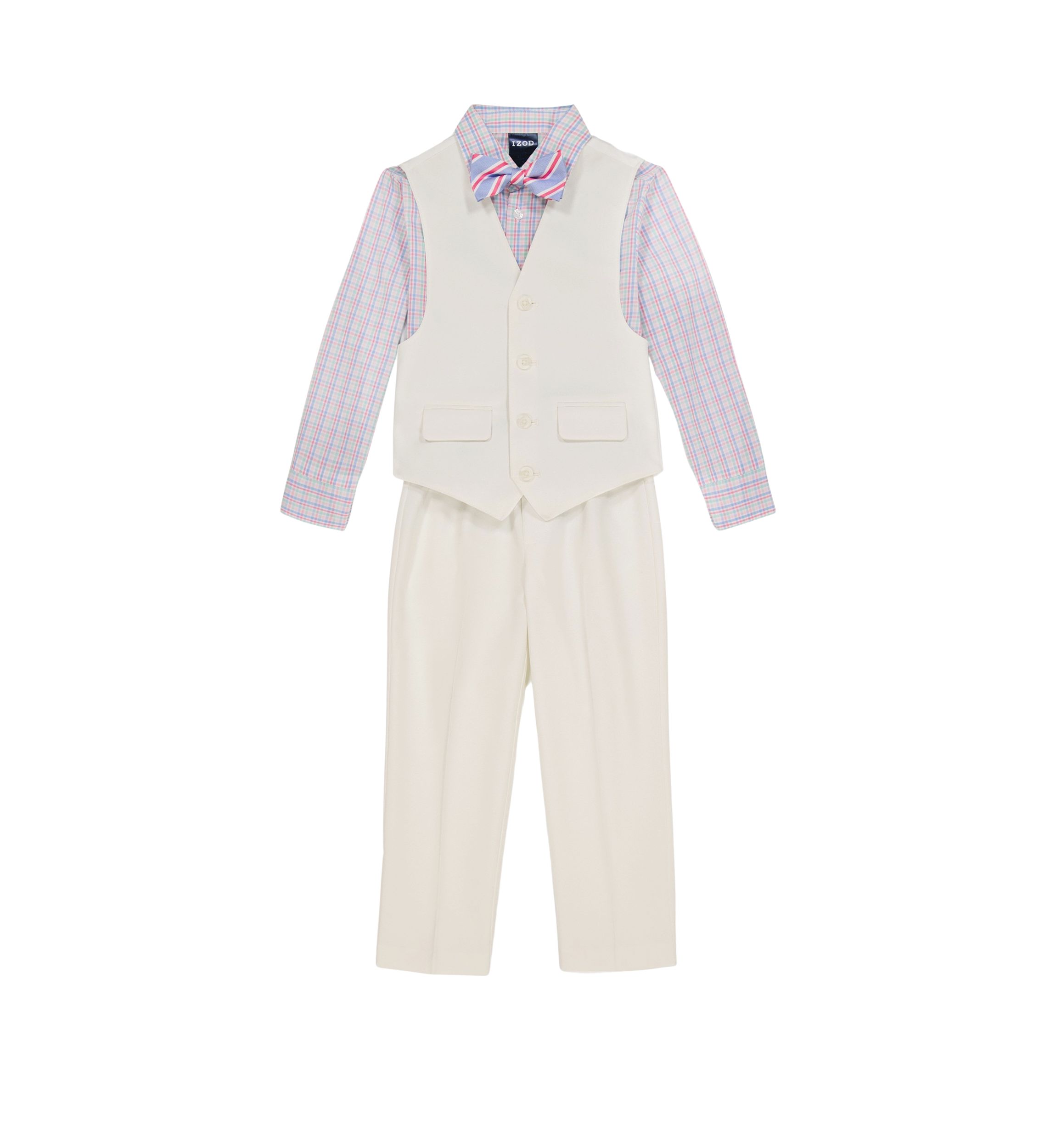 Boys 4-7 Heather Poplin Vest Set with Bowtie