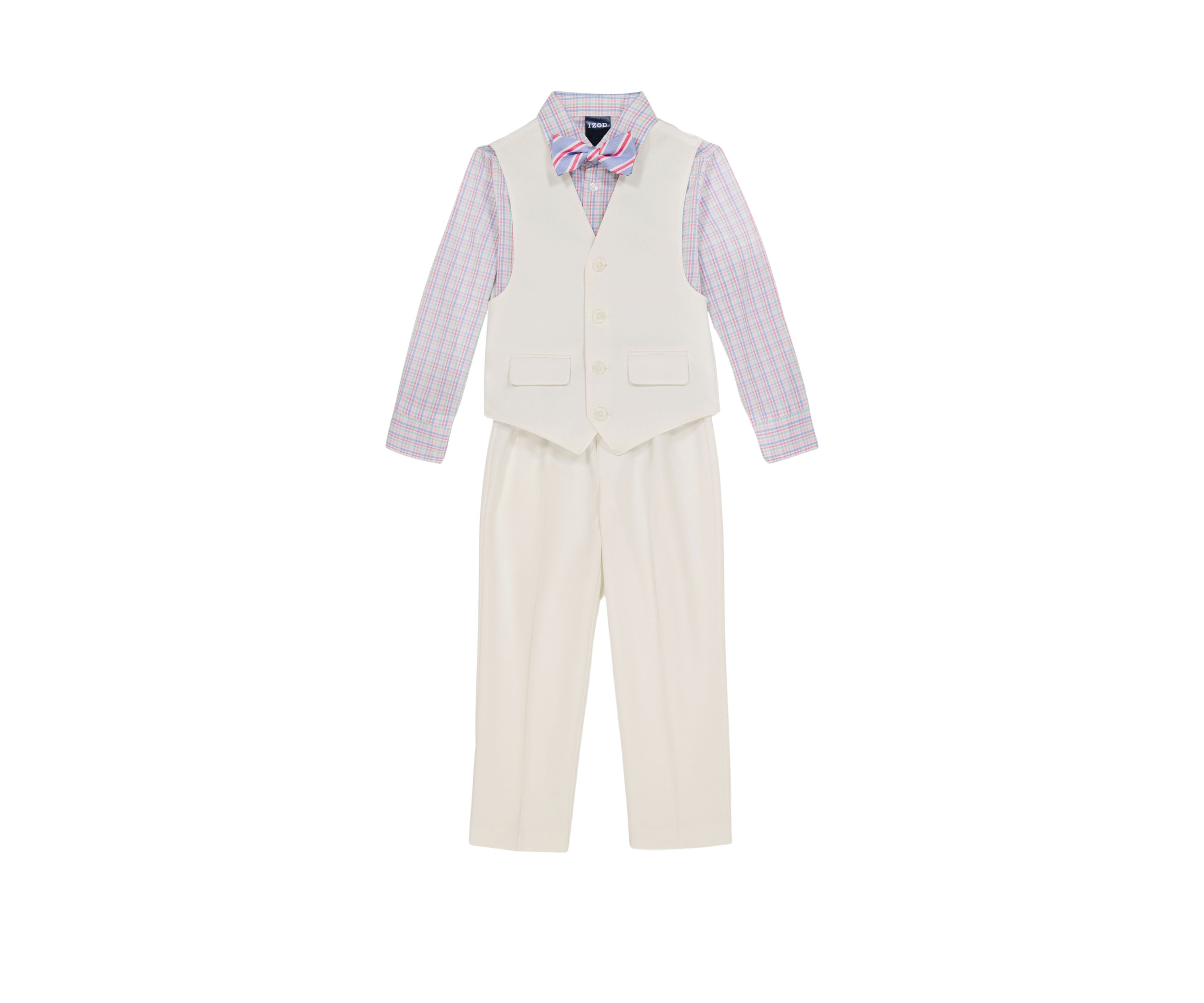 Boys 4-7 Heather Poplin Vest Set with Bowtie