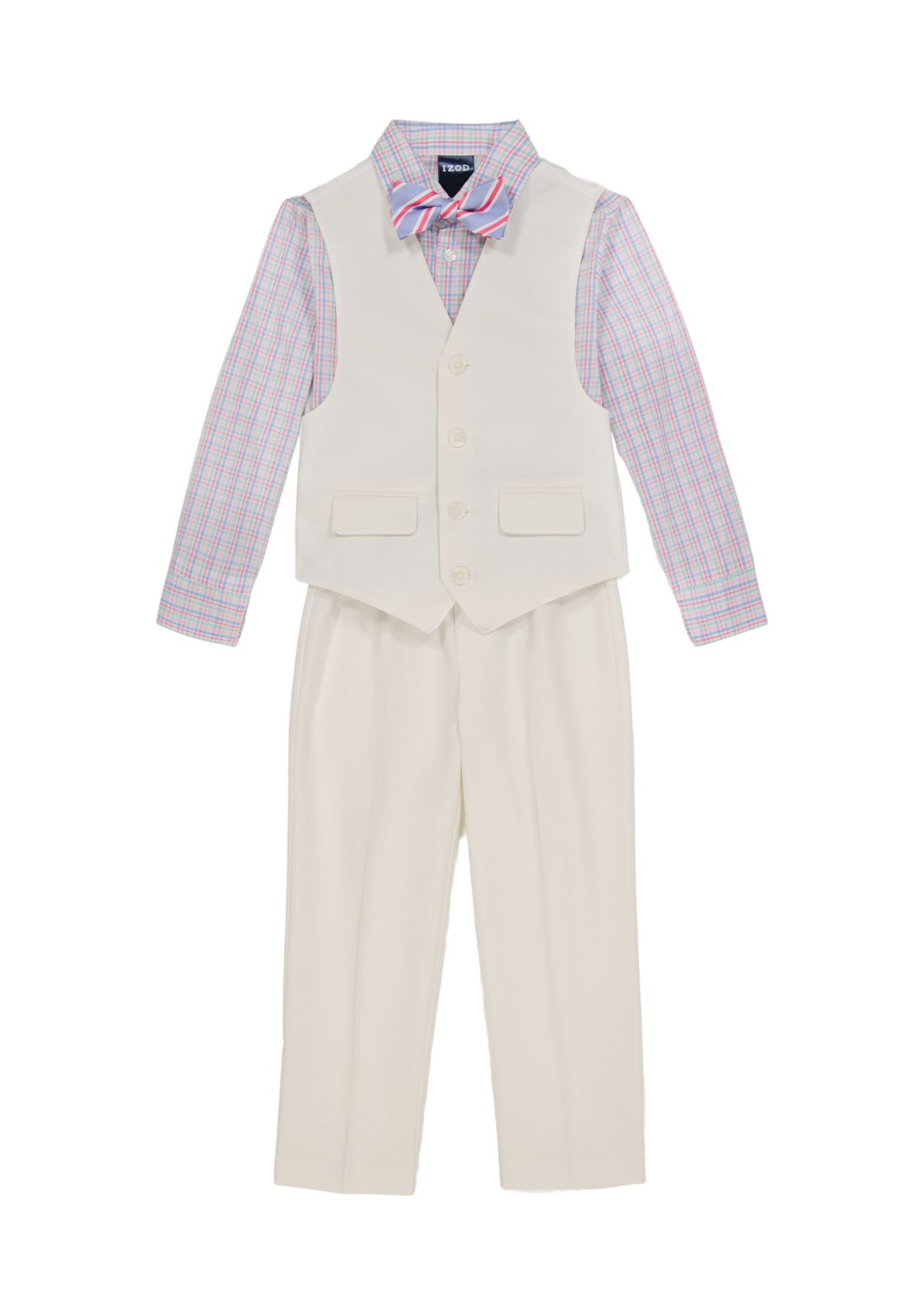 Boys 8-20 Heather Poplin Vest Set with Bowtie