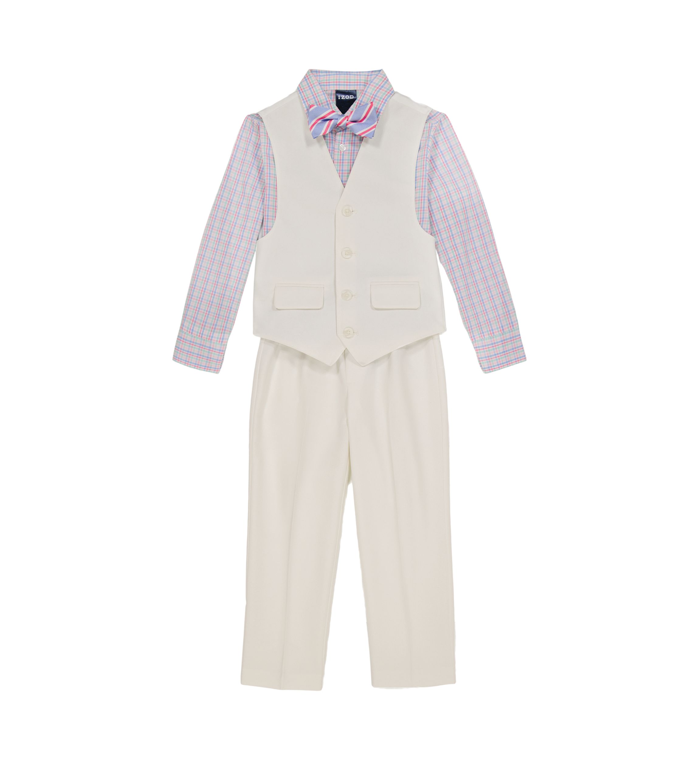 Boys 8-20 Heather Poplin Vest Set with Bowtie