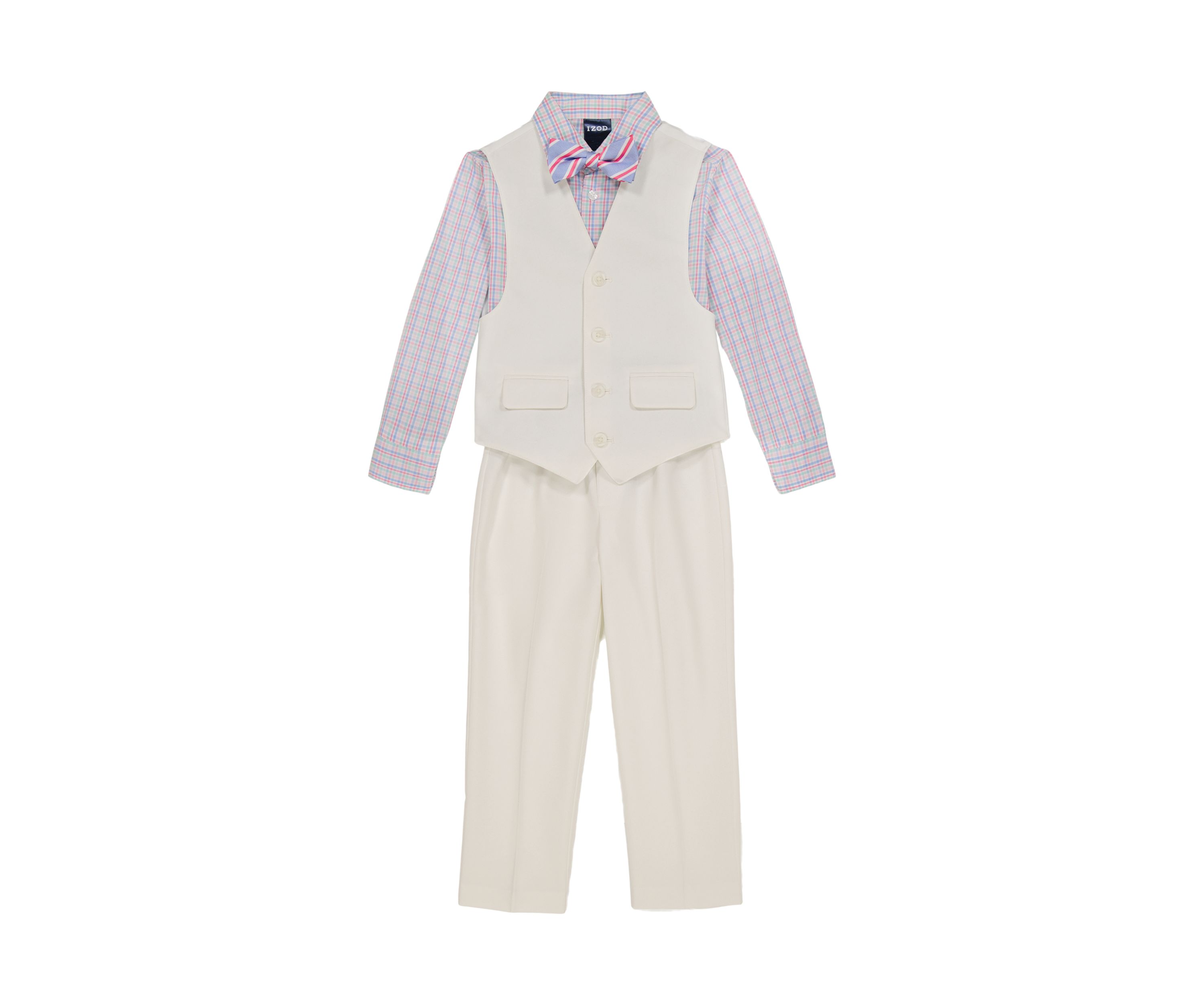 Boys 8-20 Heather Poplin Vest Set with Bowtie