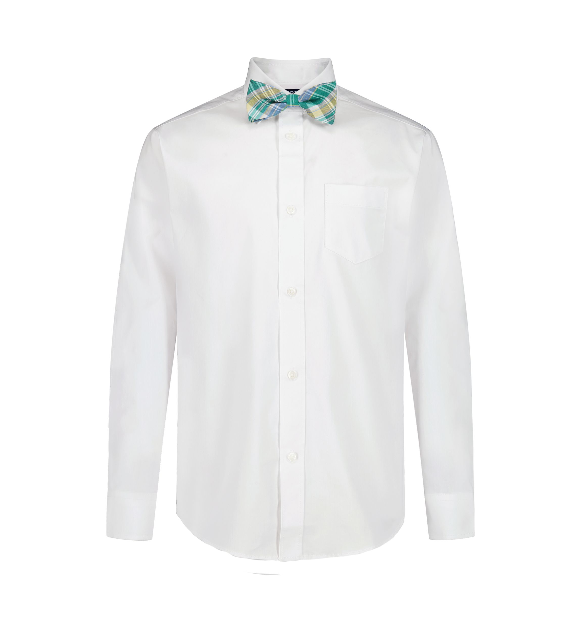 Boys 8-20 Long Sleeve Stretch Solid Poplin Shirt & Bowtie