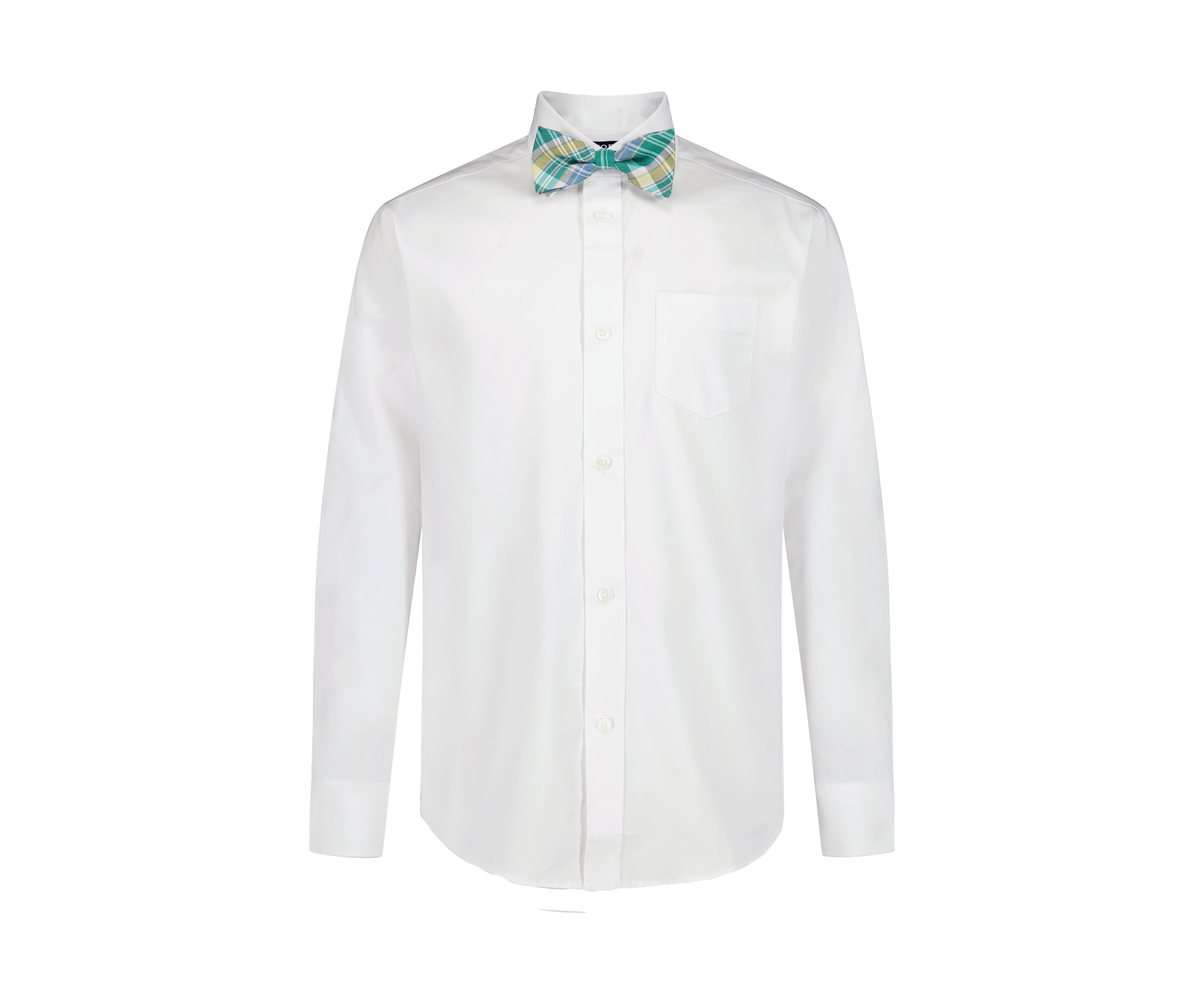 Boys 8-20 Long Sleeve Stretch Solid Poplin Shirt & Bowtie