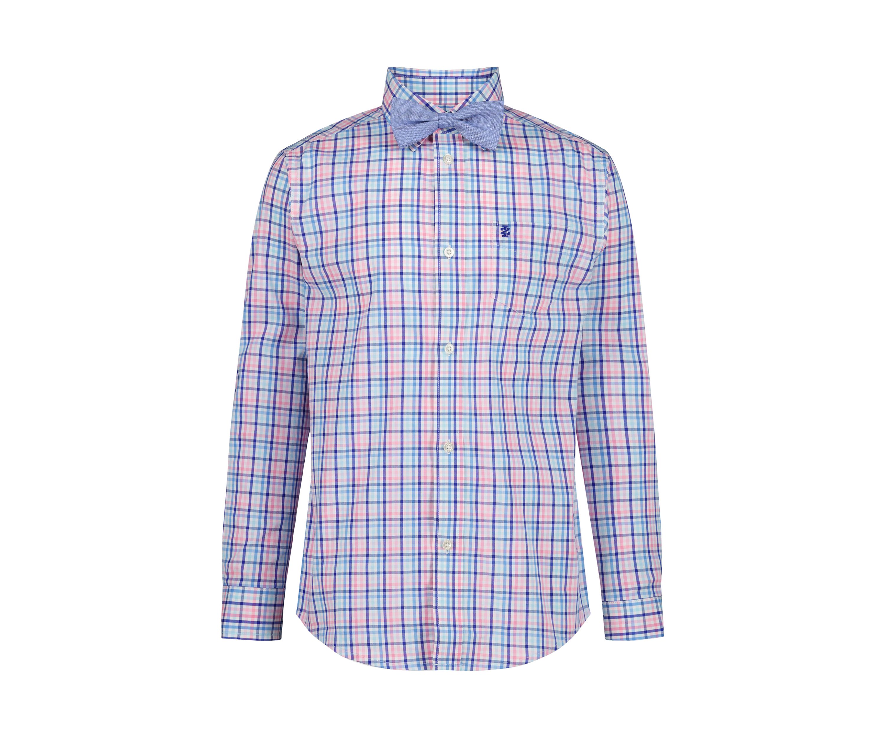 Boys 4-7 Long Sleeve Stretch Pismo Plaid Shirt & Bowtie