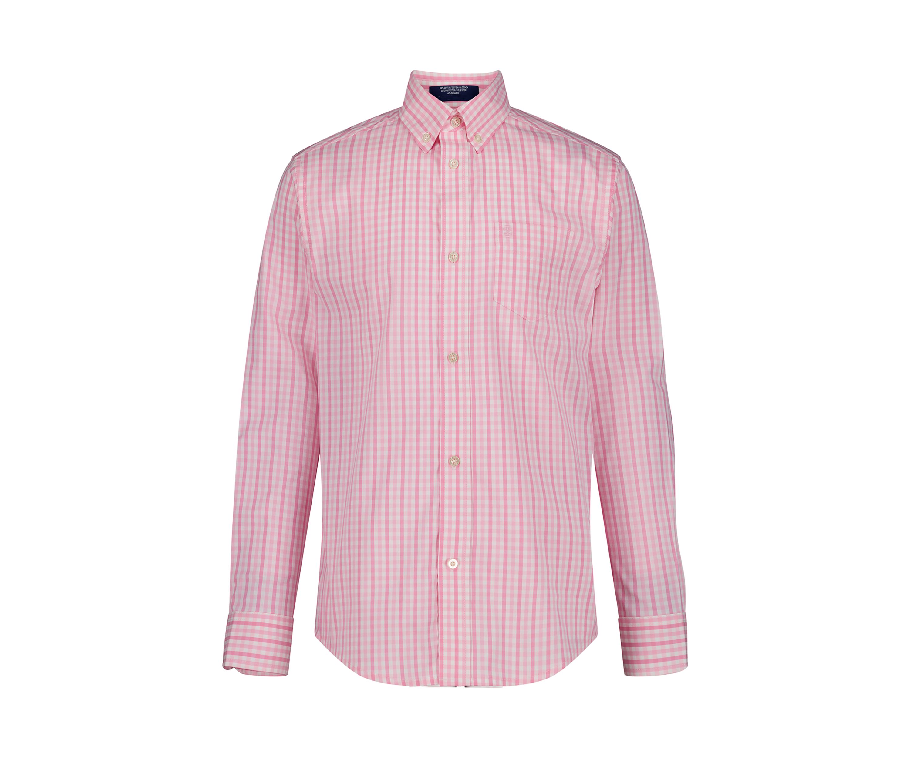 Boys Husky Long Sleeve Stretch La Jolla Plaid Shirt