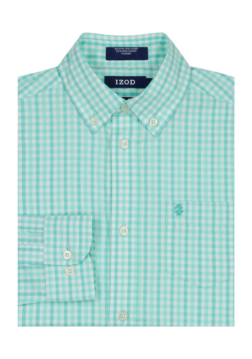 Boys 8-20 Long Sleeve Stretch La Jolla Gingham Shirt