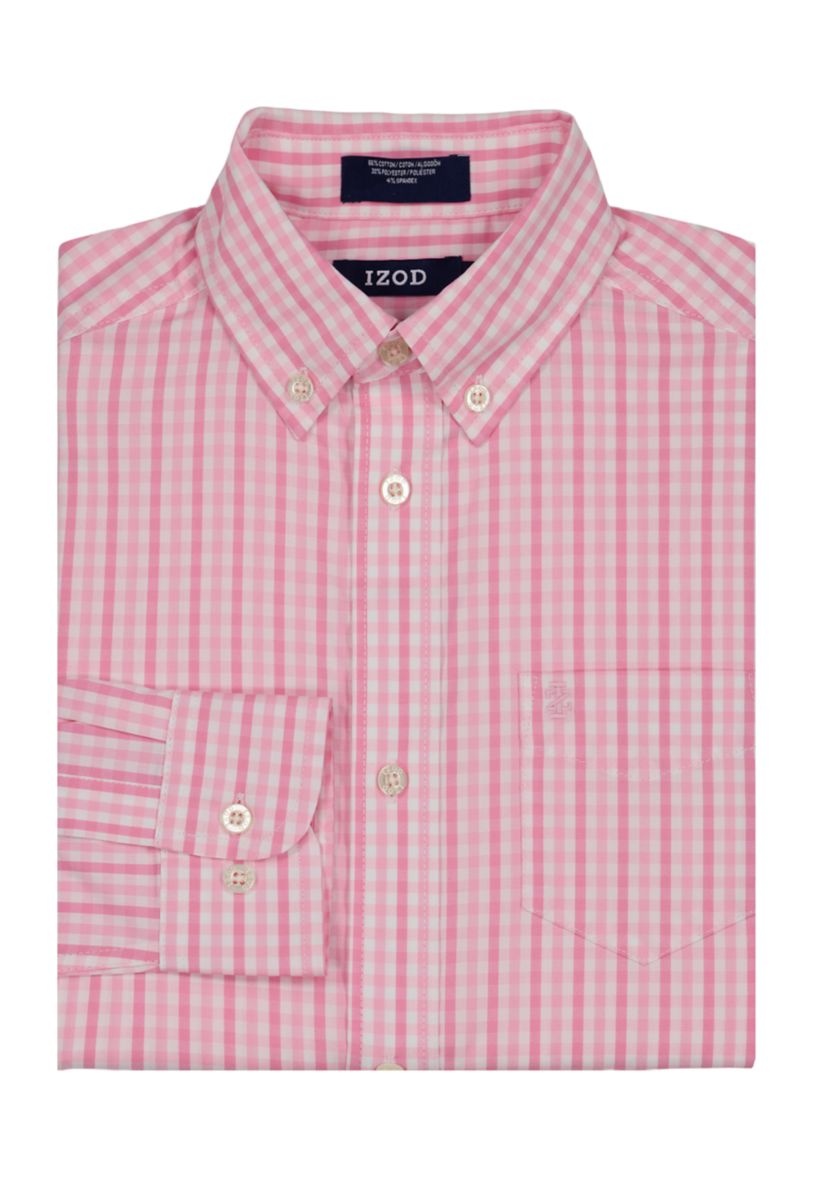 Boys 8-20 Long Sleeve Stretch La Jolla Gingham Shirt