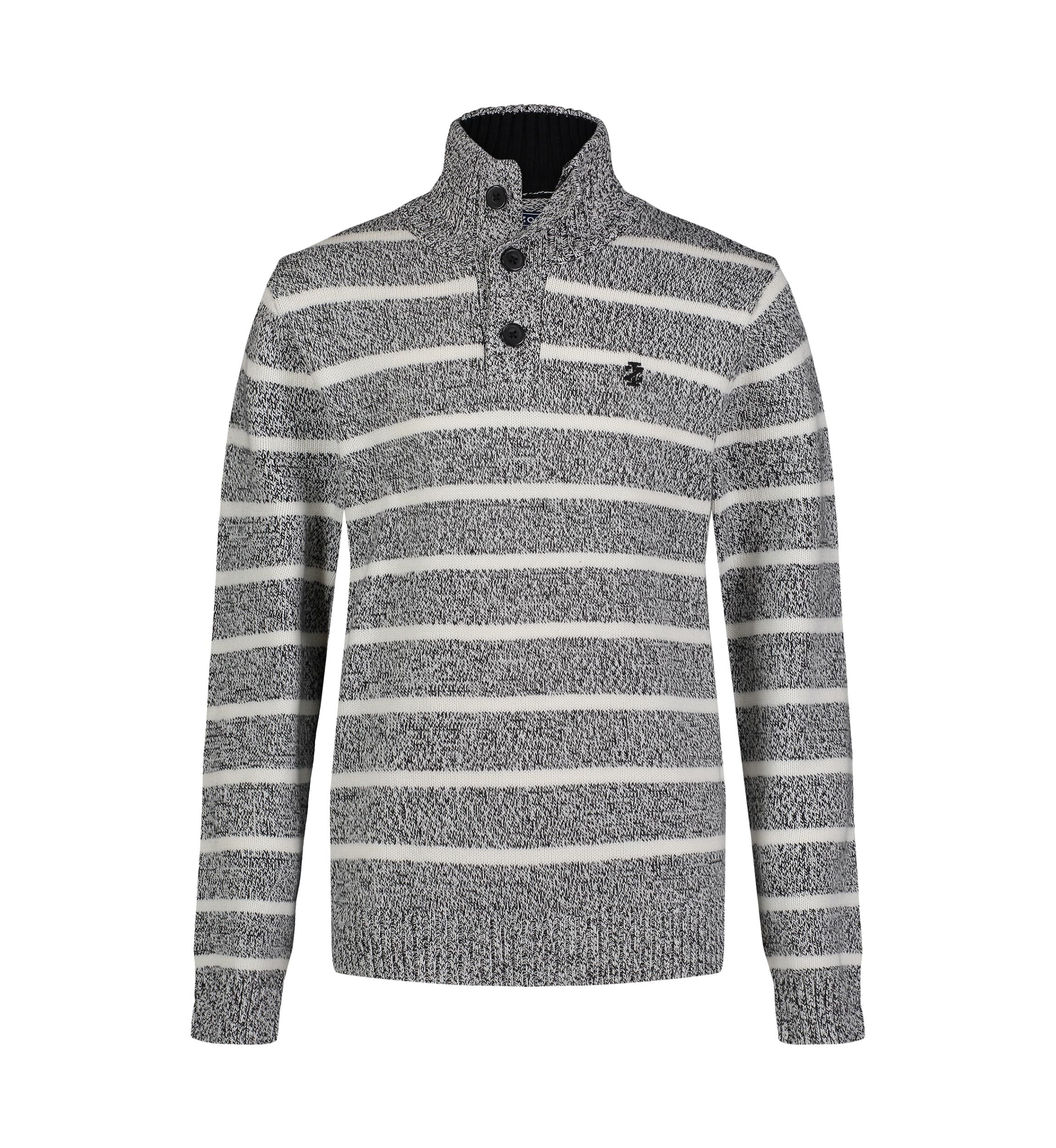 Boys 8-20 Marled Stripe 1/4 Button Sweater
