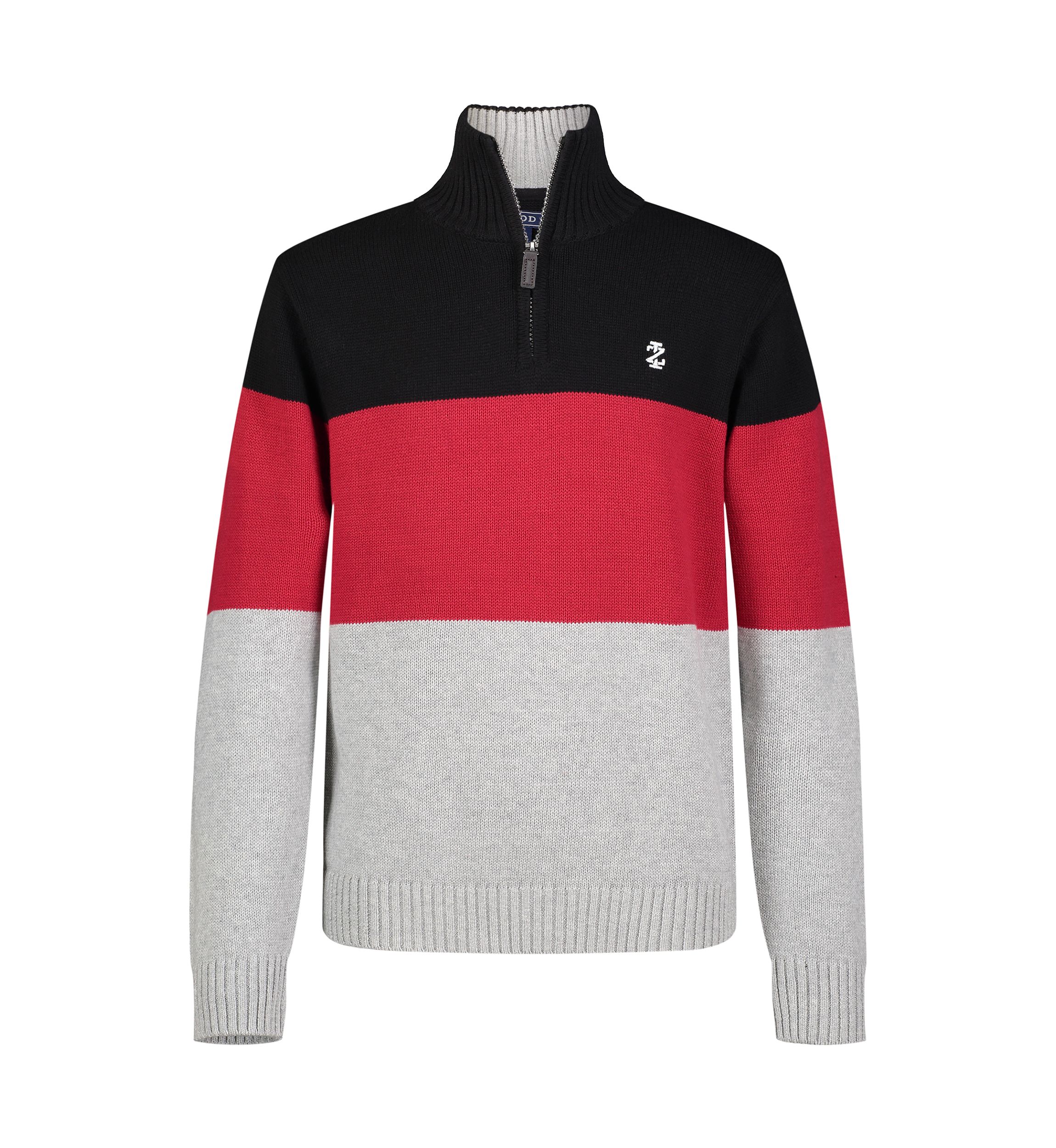 Boys 8-20 1/4 Zip Color Blocked Long Sleeve Sweater