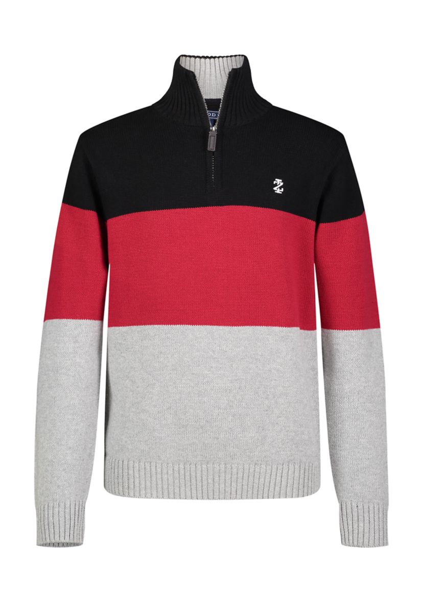 Boys 8-20 1/4 Zip Color Blocked Long Sleeve Sweater