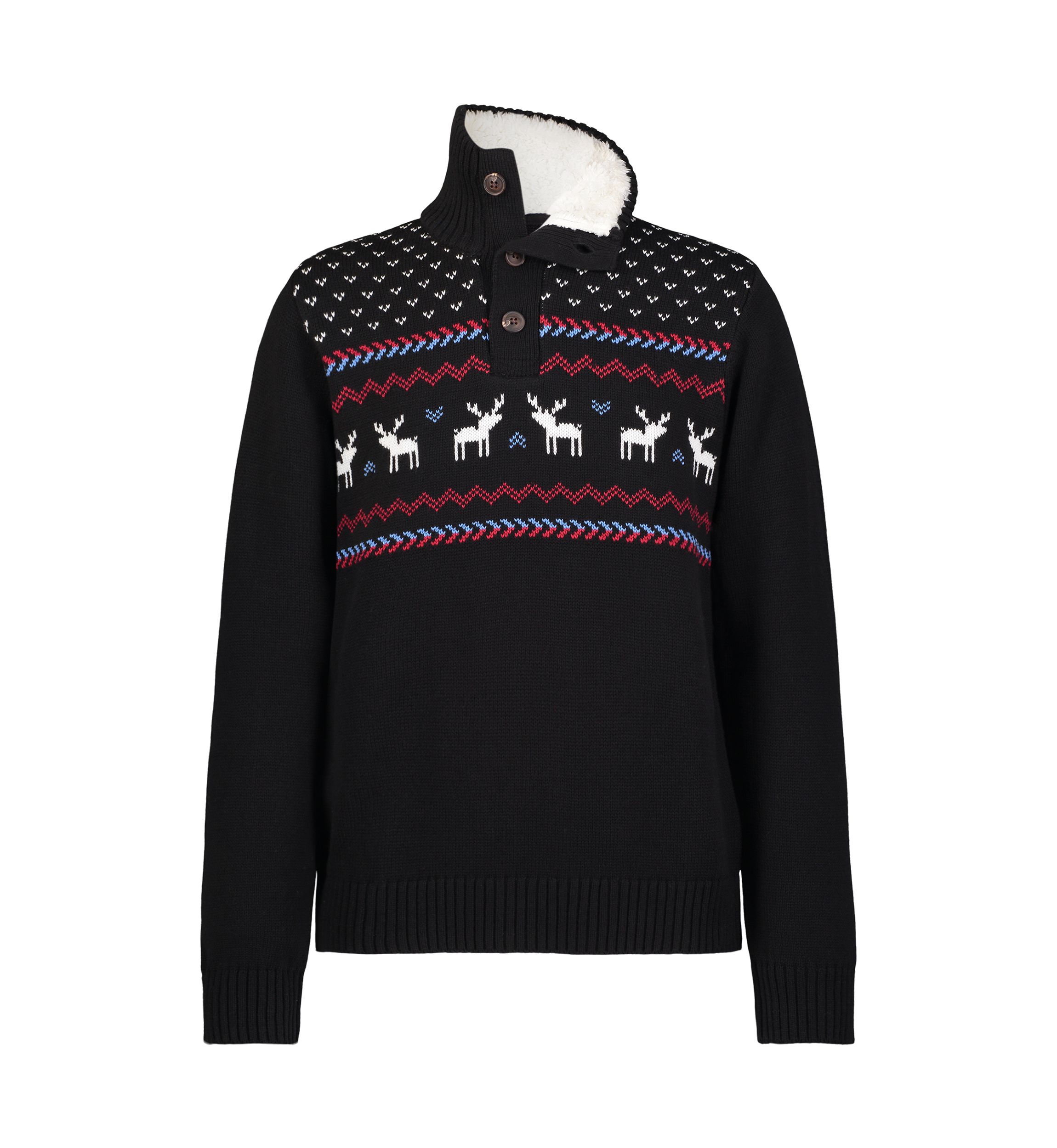 Boys 8-20 Reindeer Fairisle 3 Button Sweater