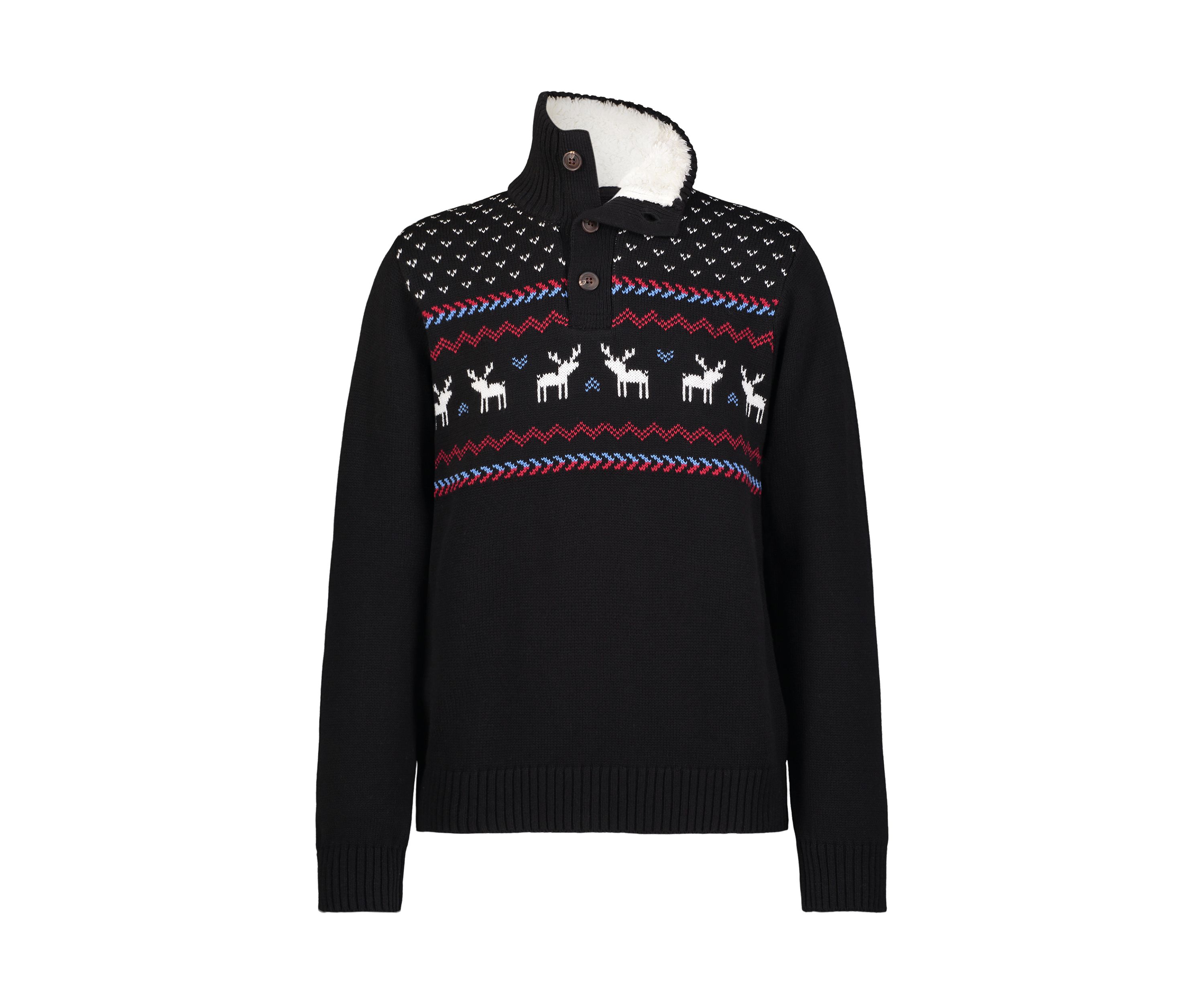 Boys 8-20 Reindeer Fairisle 3 Button Sweater