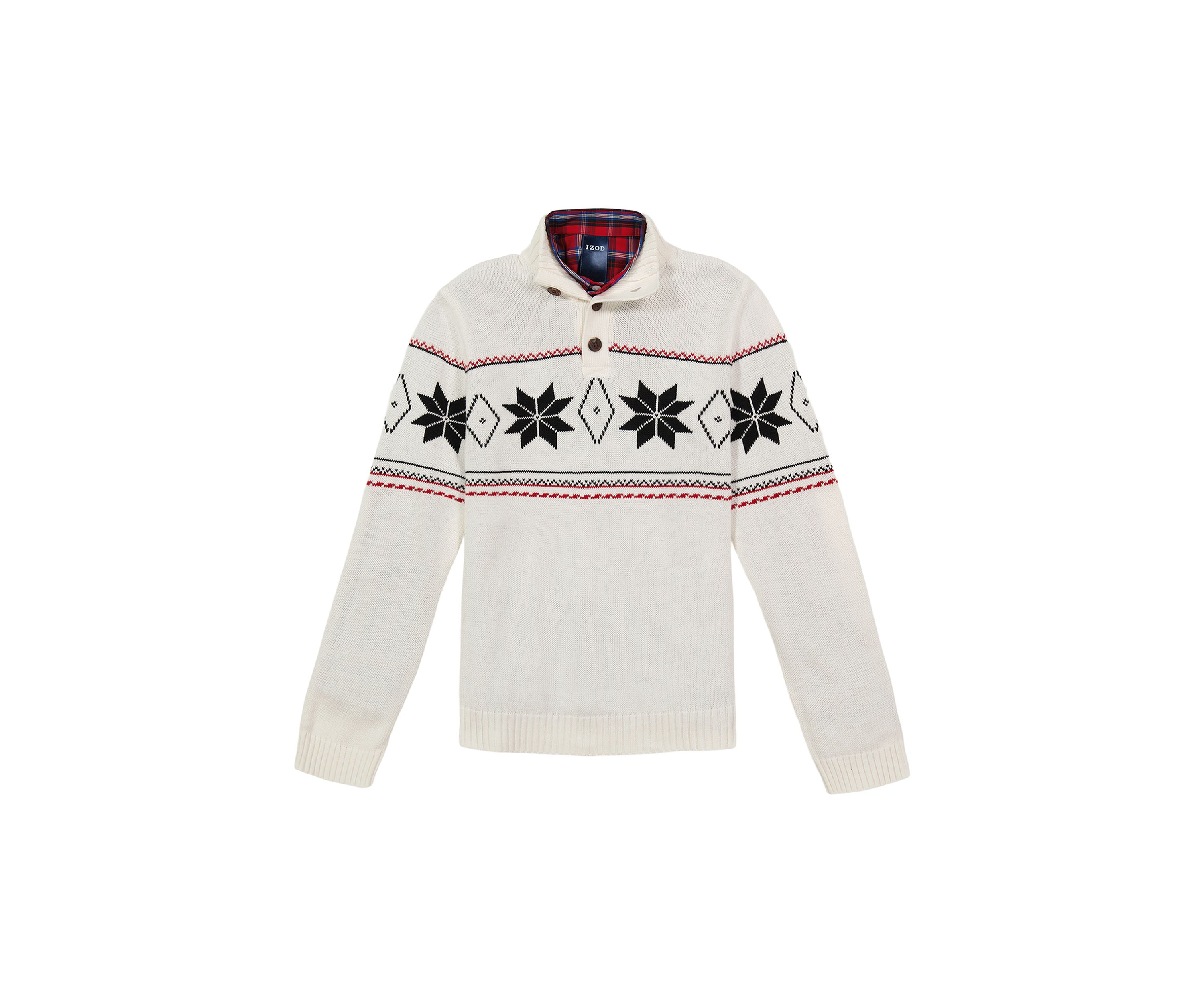 Boys 8-20 Snowflake 3-Button Sweater and Dress Shirt Set