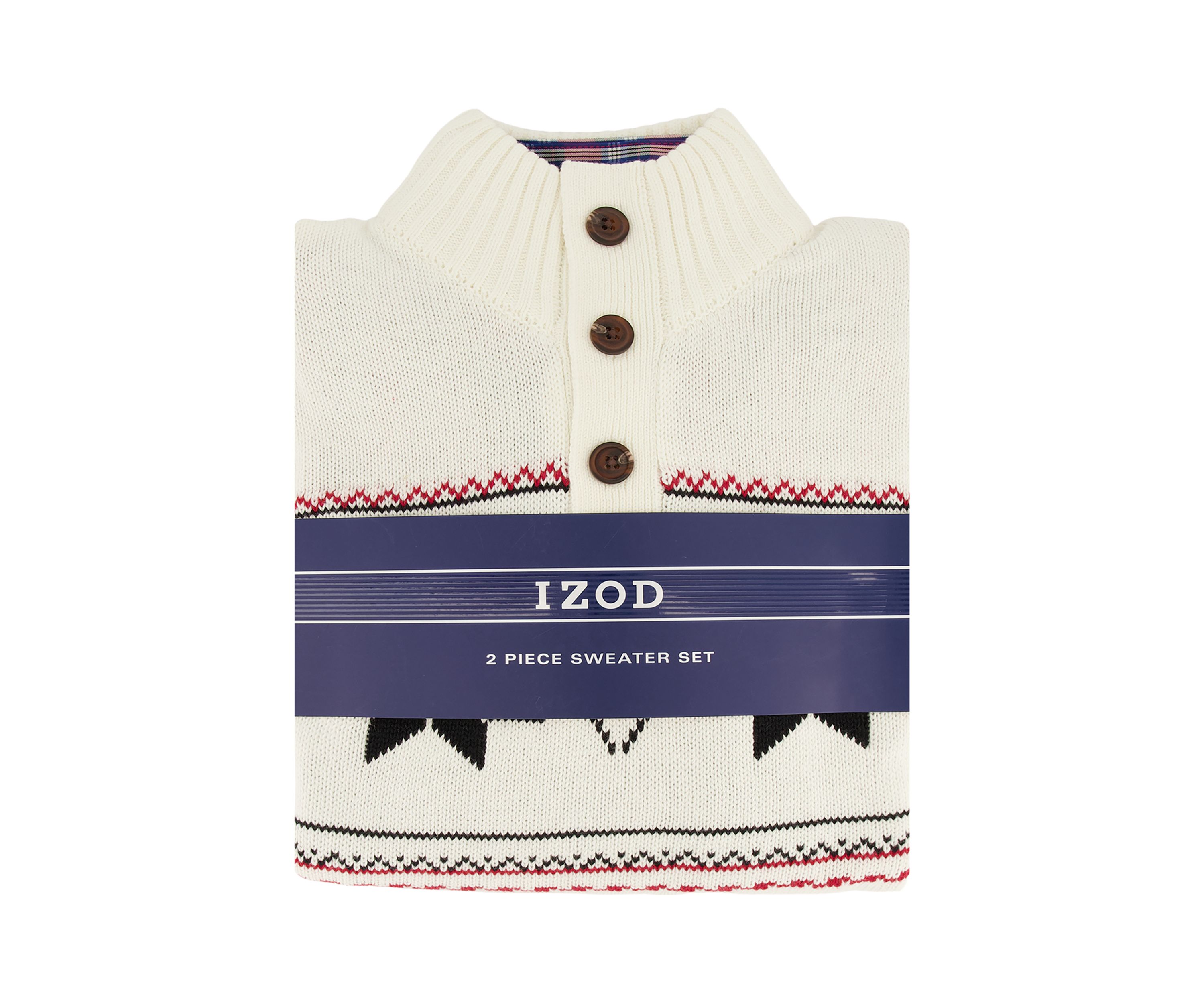 Boys 8-20 Snowflake 3-Button Sweater and Dress Shirt Set