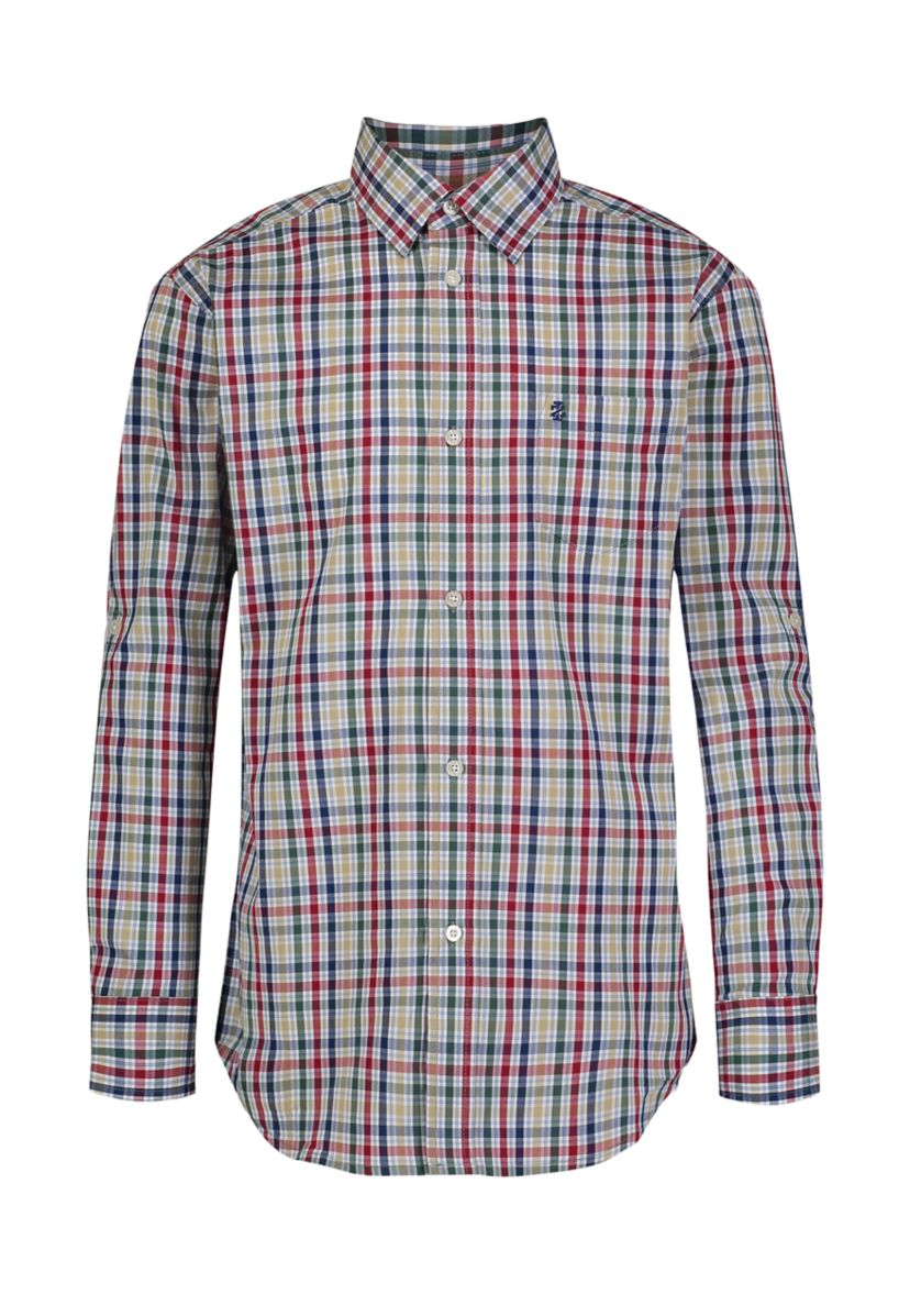 Boys 8-20 Long Sleeve Yarn Dyed Stretch Ithaca Plaid Shirt