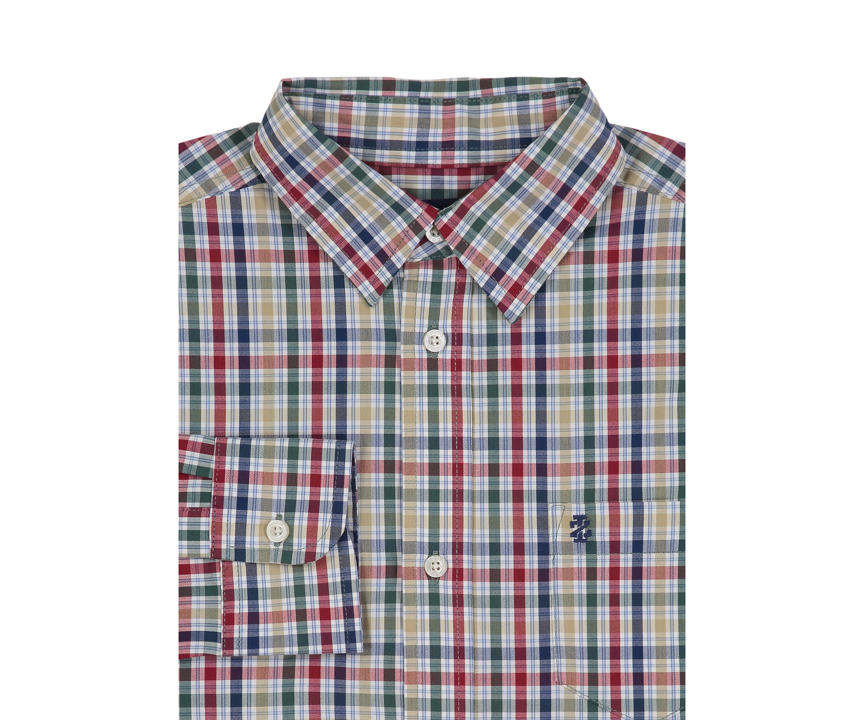 Boys 8-20 Long Sleeve Yarn Dyed Stretch Ithaca Plaid Shirt