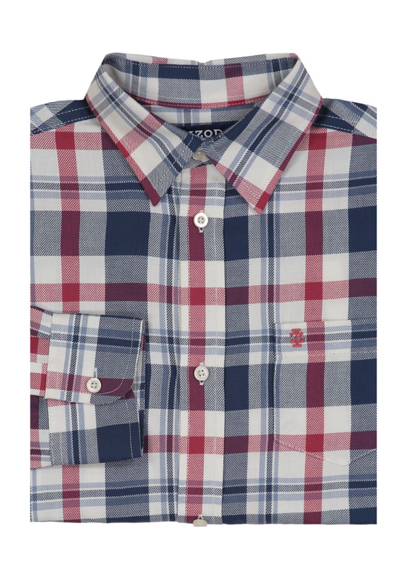 Boys 8-20 Long Sleeve Seneca Twill Plaid Button Up Stretch Shirt 