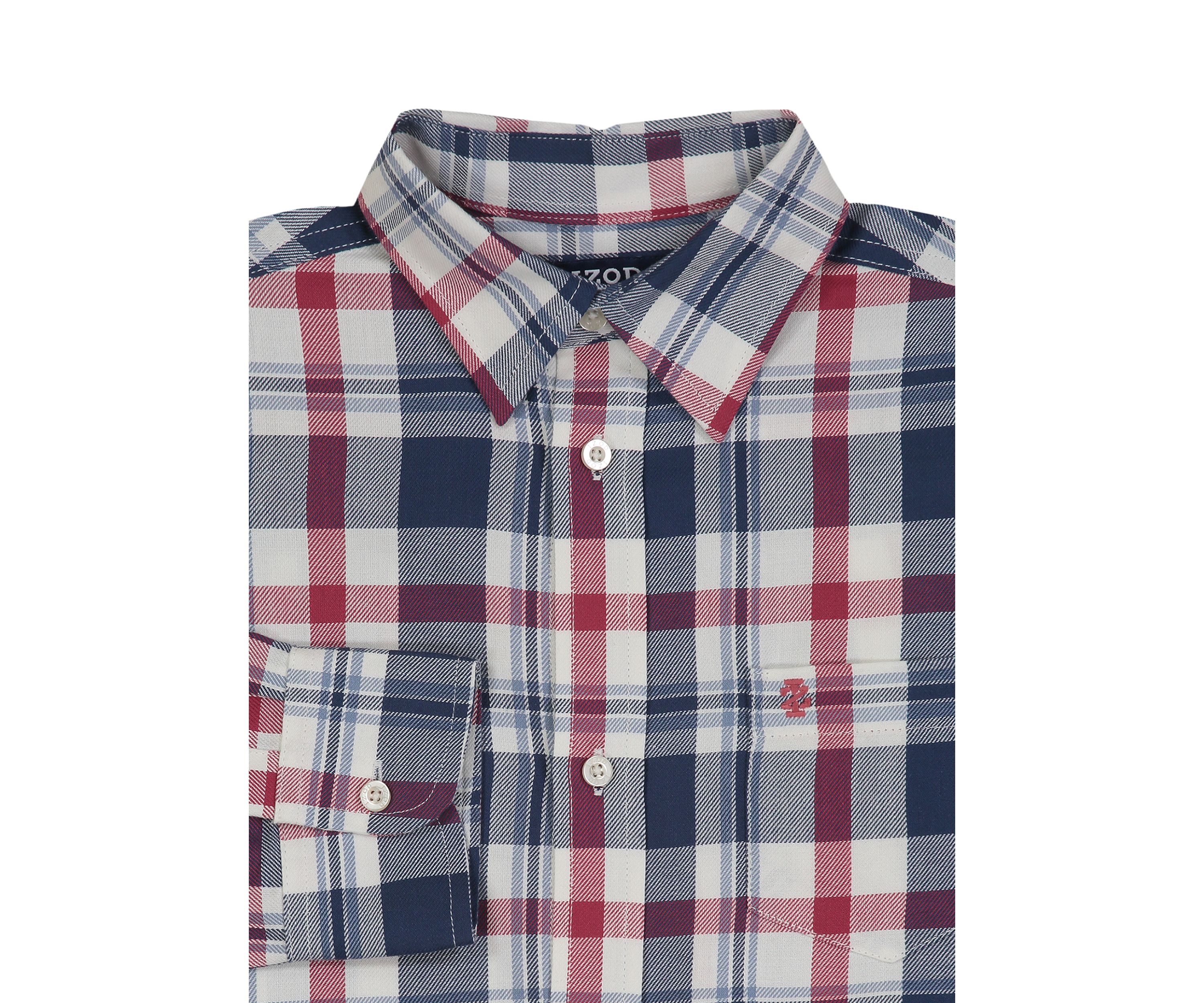 Boys 8-20 Long Sleeve Yarn Dyed Seneca Twill Plaid Shirt