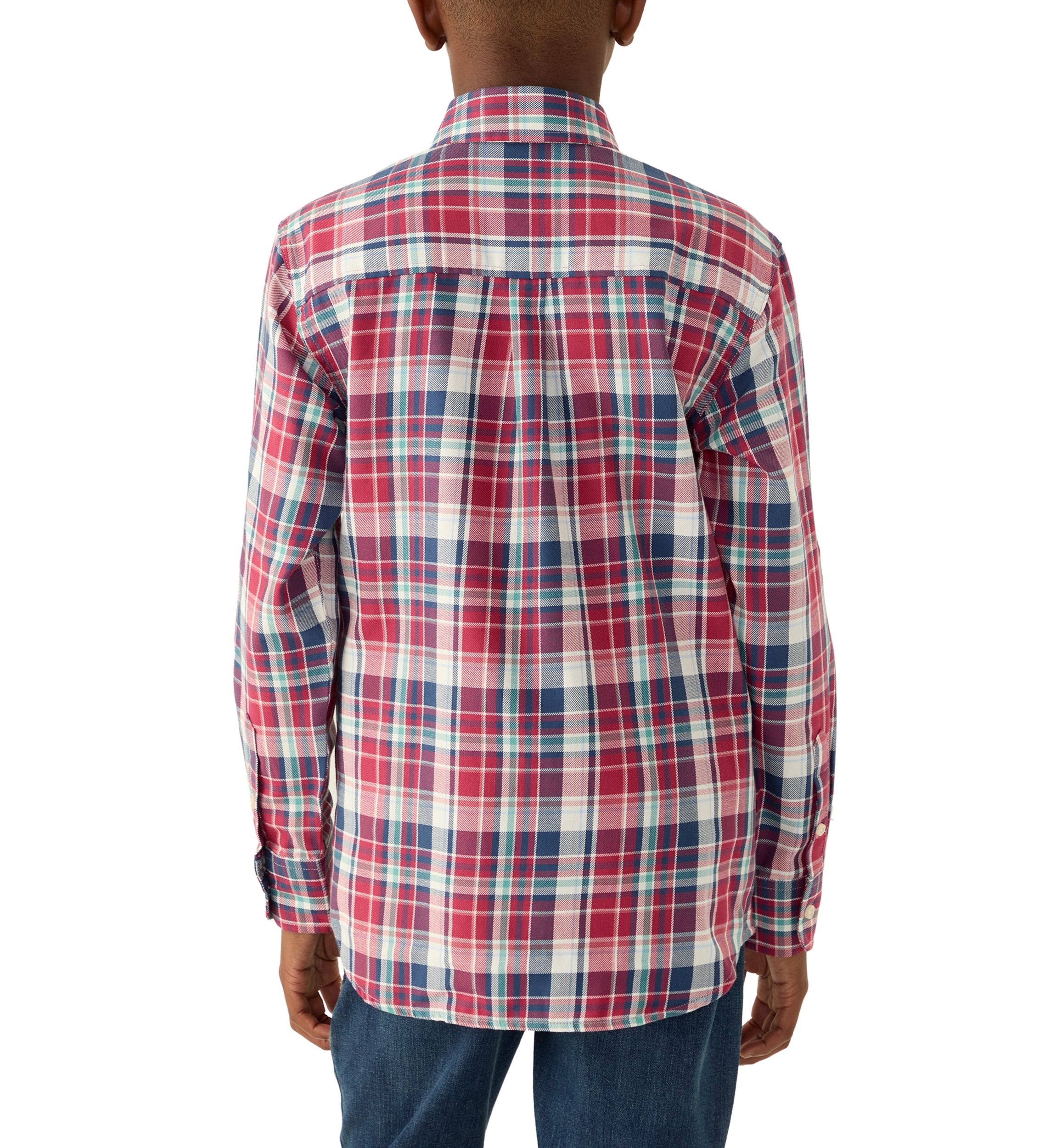 Boys 8-20 Long Sleeve Yarn Dyed Durhan Twill Plaid Shirt