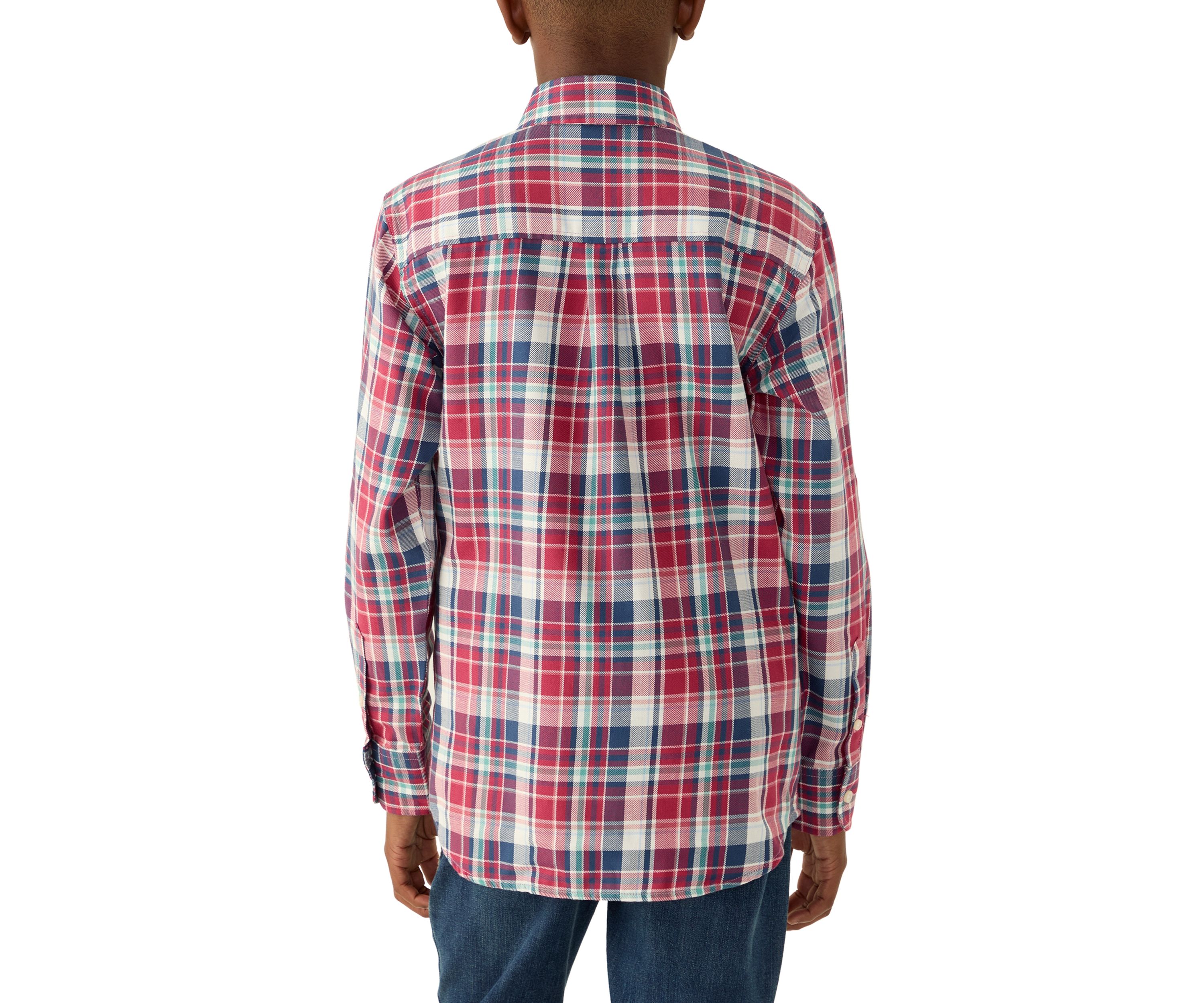 Boys 8-20 Long Sleeve Yarn Dyed Durhan Twill Plaid Shirt