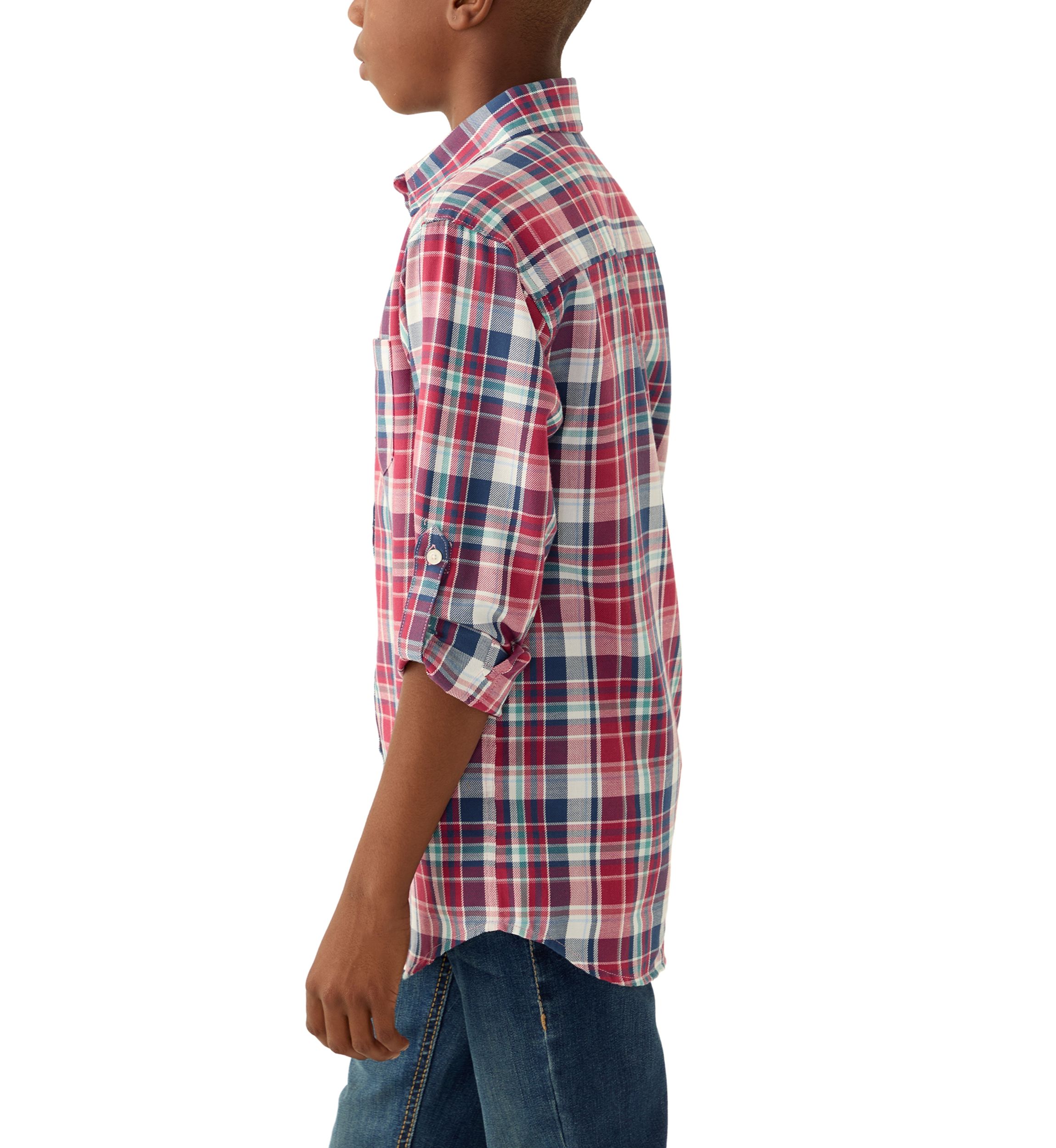 Boys 8-20 Long Sleeve Yarn Dyed Durhan Twill Plaid Shirt