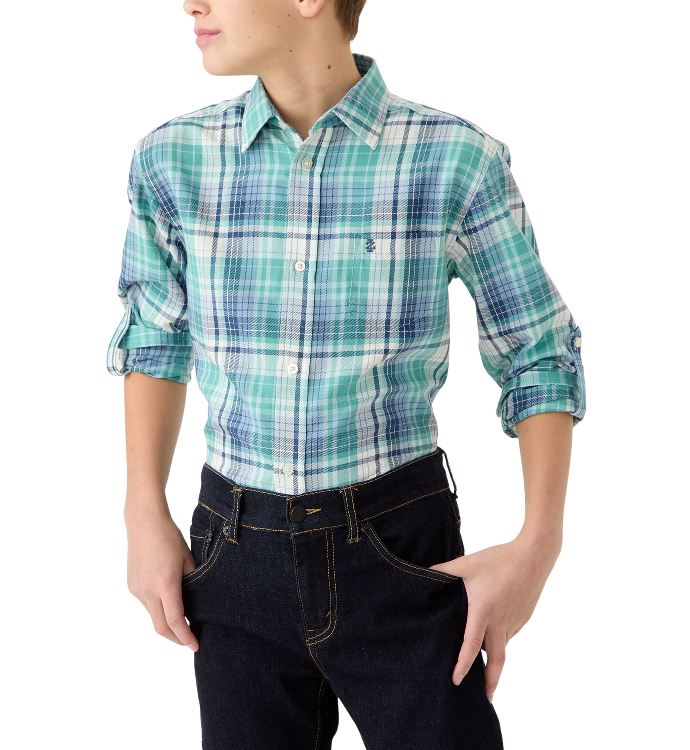 Boys 8-20 Long Sleeve Yarn Dyed Lawrence Twill Plaid Shirt