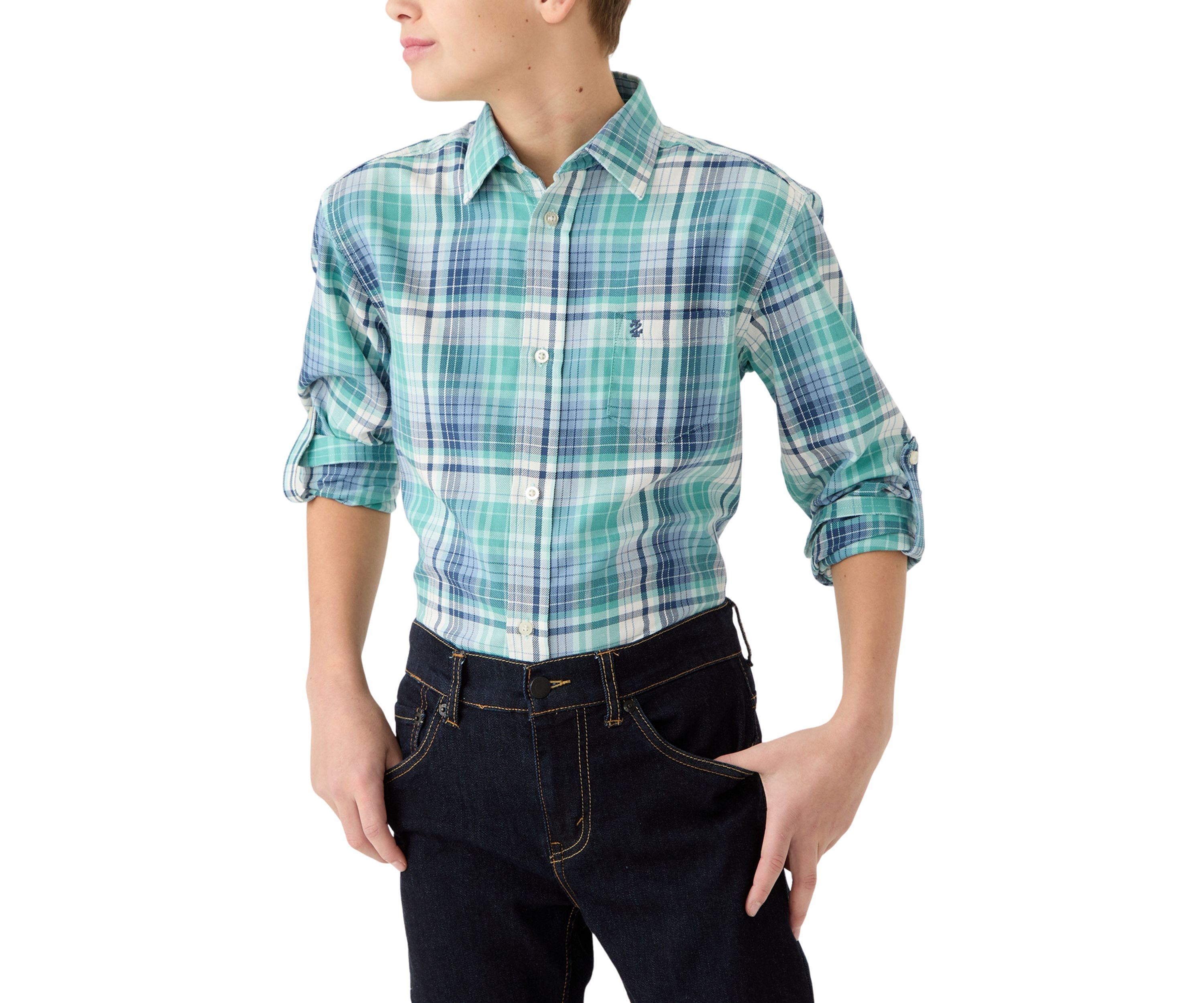 Boys 8-20 Long Sleeve Yarn Dyed Lawrence Twill Plaid Shirt