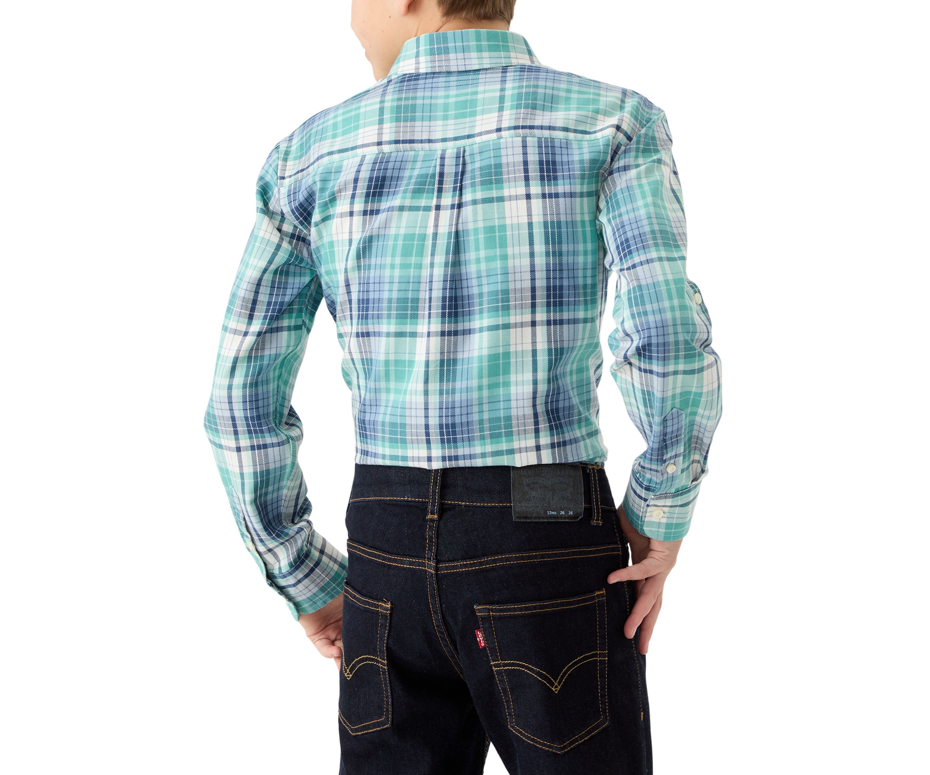 Boys 8-20 Long Sleeve Yarn Dyed Lawrence Twill Plaid Shirt