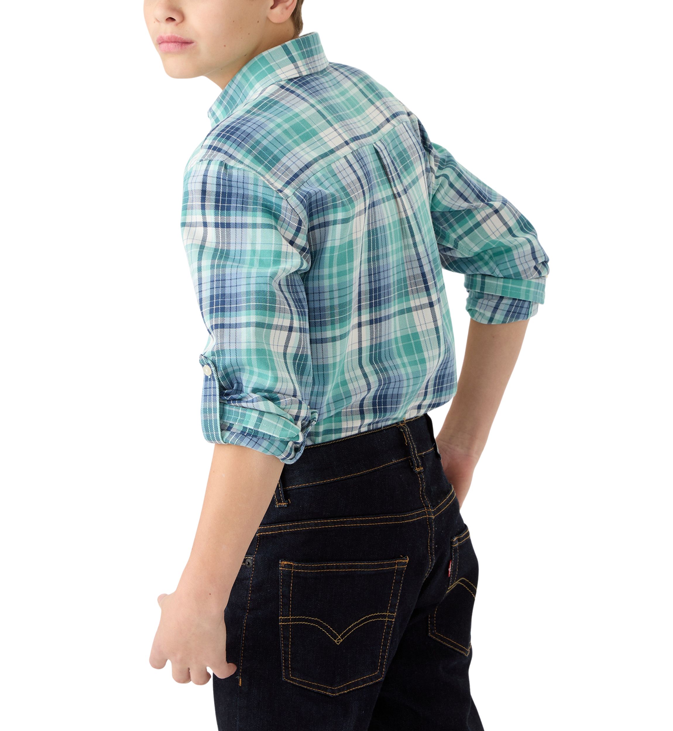 Boys 8-20 Long Sleeve Yarn Dyed Lawrence Twill Plaid Shirt