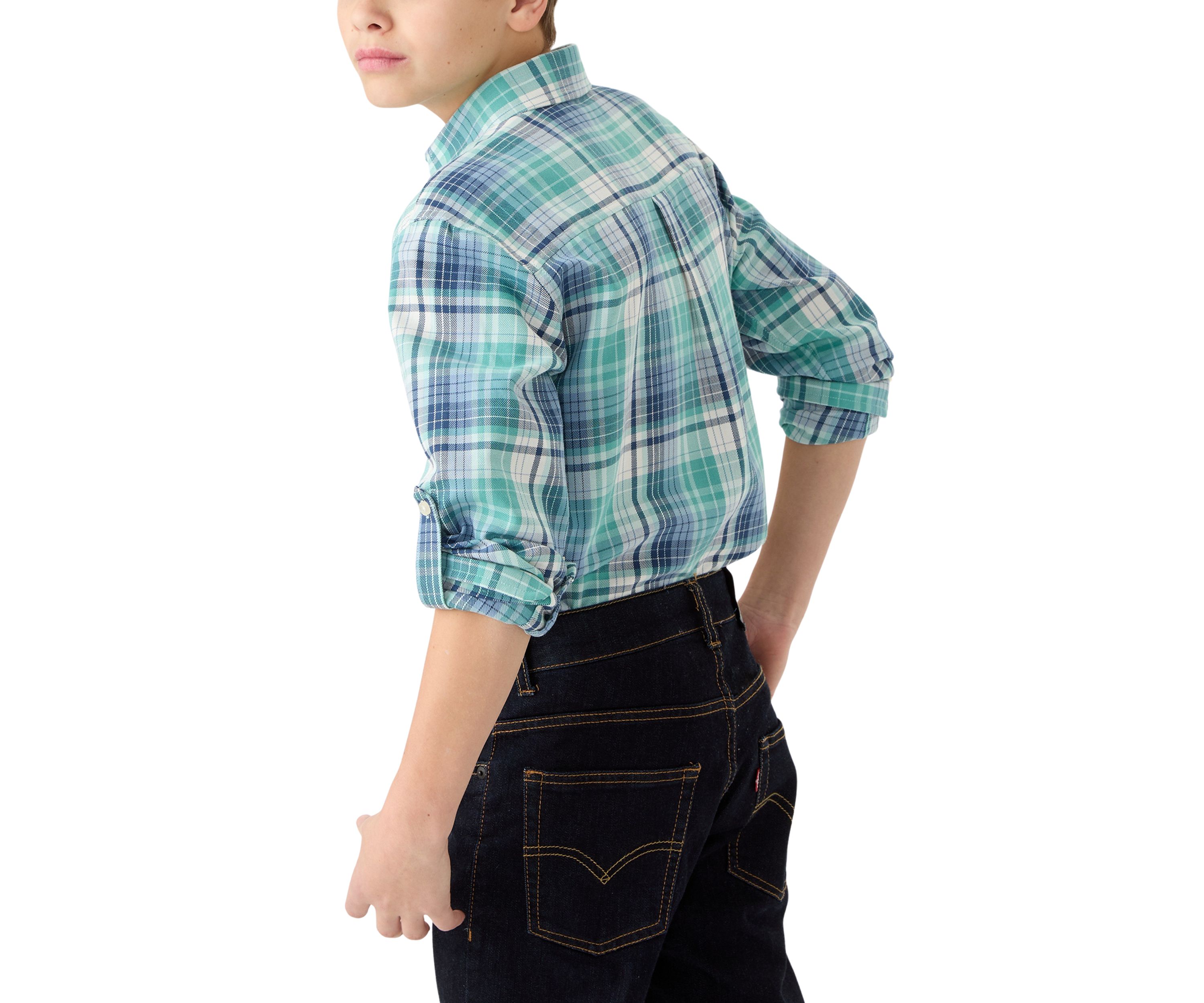 Boys 8-20 Long Sleeve Yarn Dyed Lawrence Twill Plaid Shirt