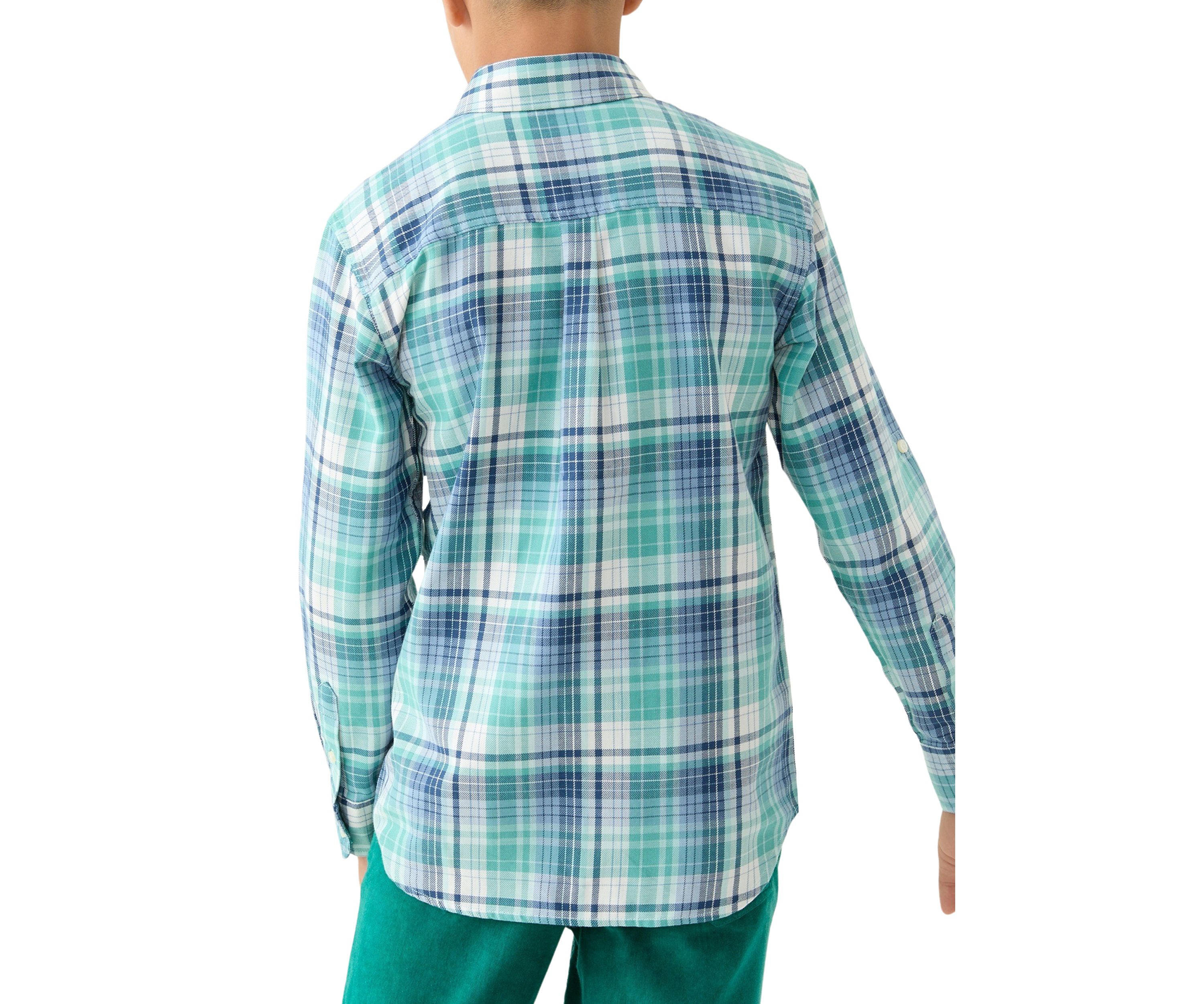 Boys 8-20 Long Sleeve Yarn Dyed Lawrence Twill Plaid Shirt