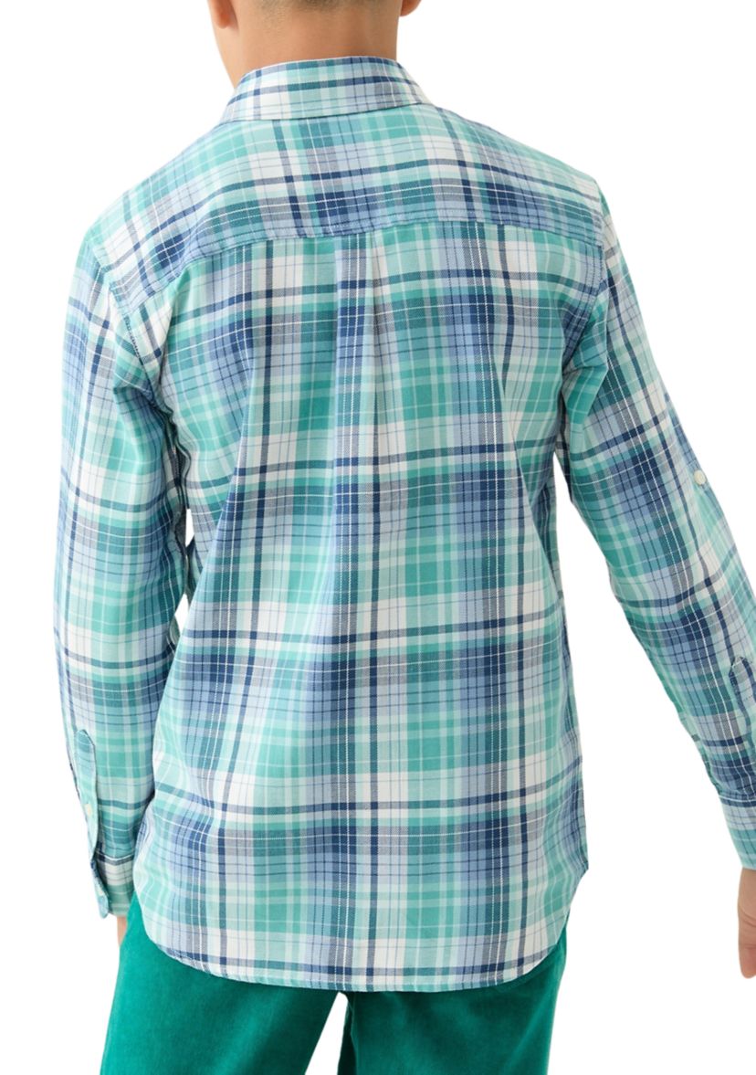 Boys 8-20 Long Sleeve Yarn Dyed Lawrence Twill Plaid Shirt