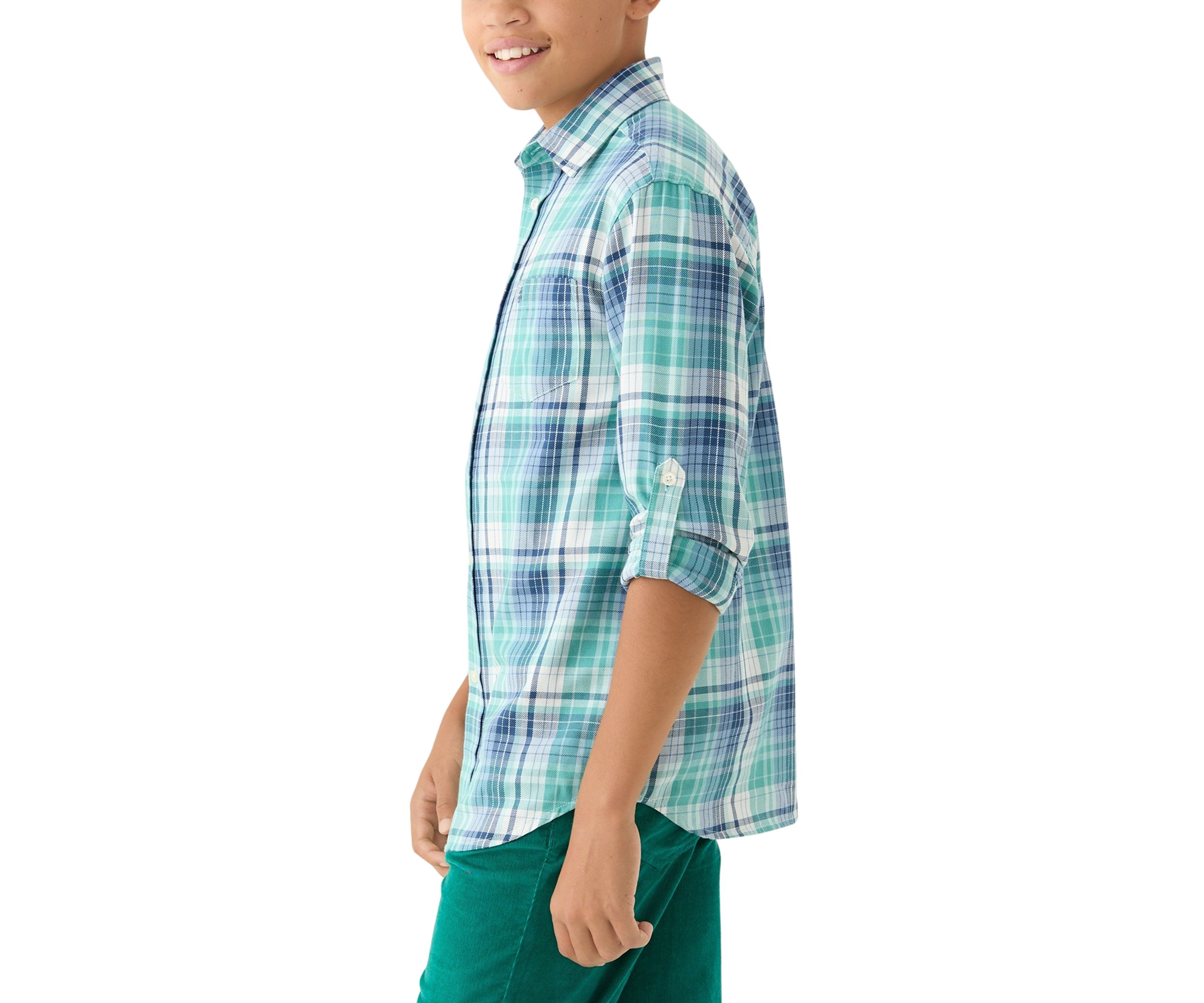 Boys 8-20 Long Sleeve Yarn Dyed Lawrence Twill Plaid Shirt