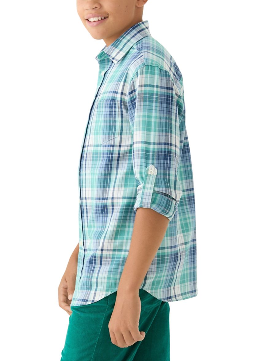 Boys 8-20 Long Sleeve Yarn Dyed Lawrence Twill Plaid Shirt