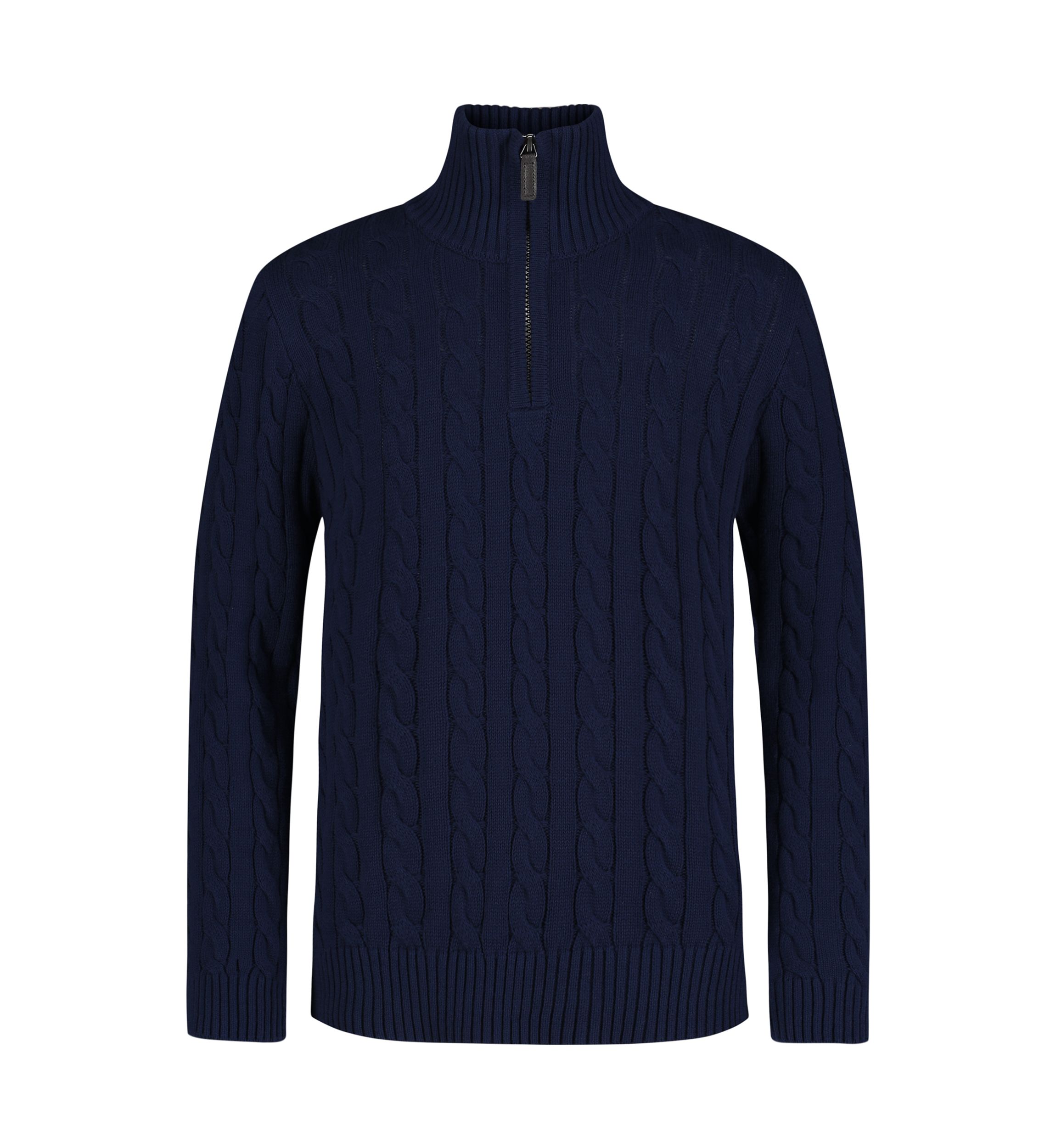 Boys 8-20 Solid Cable Quarter Zip Sweater