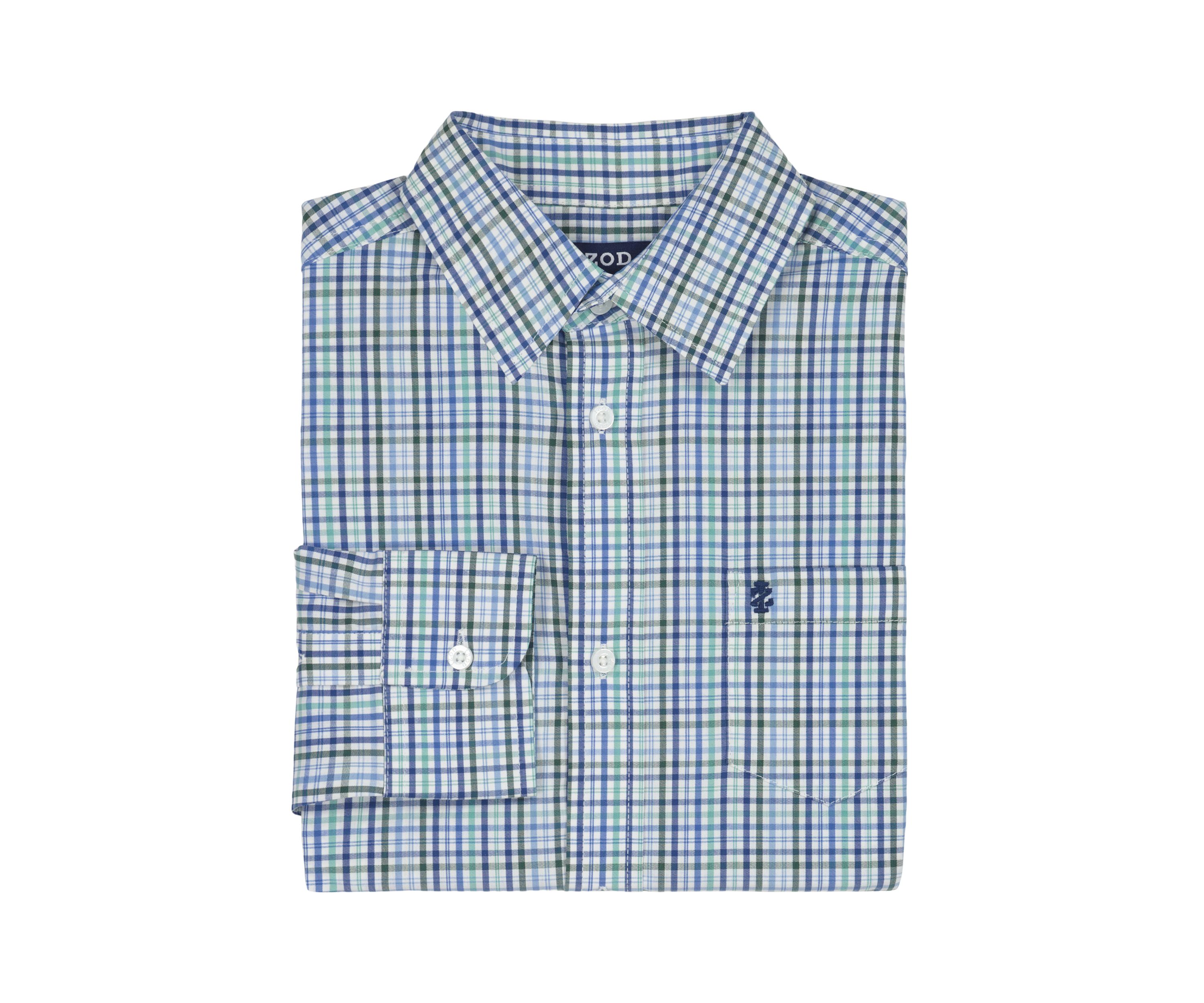 Boys 8-20 Long Sleeve Melstone Plaid Poplin Shirt (Extended Size)
