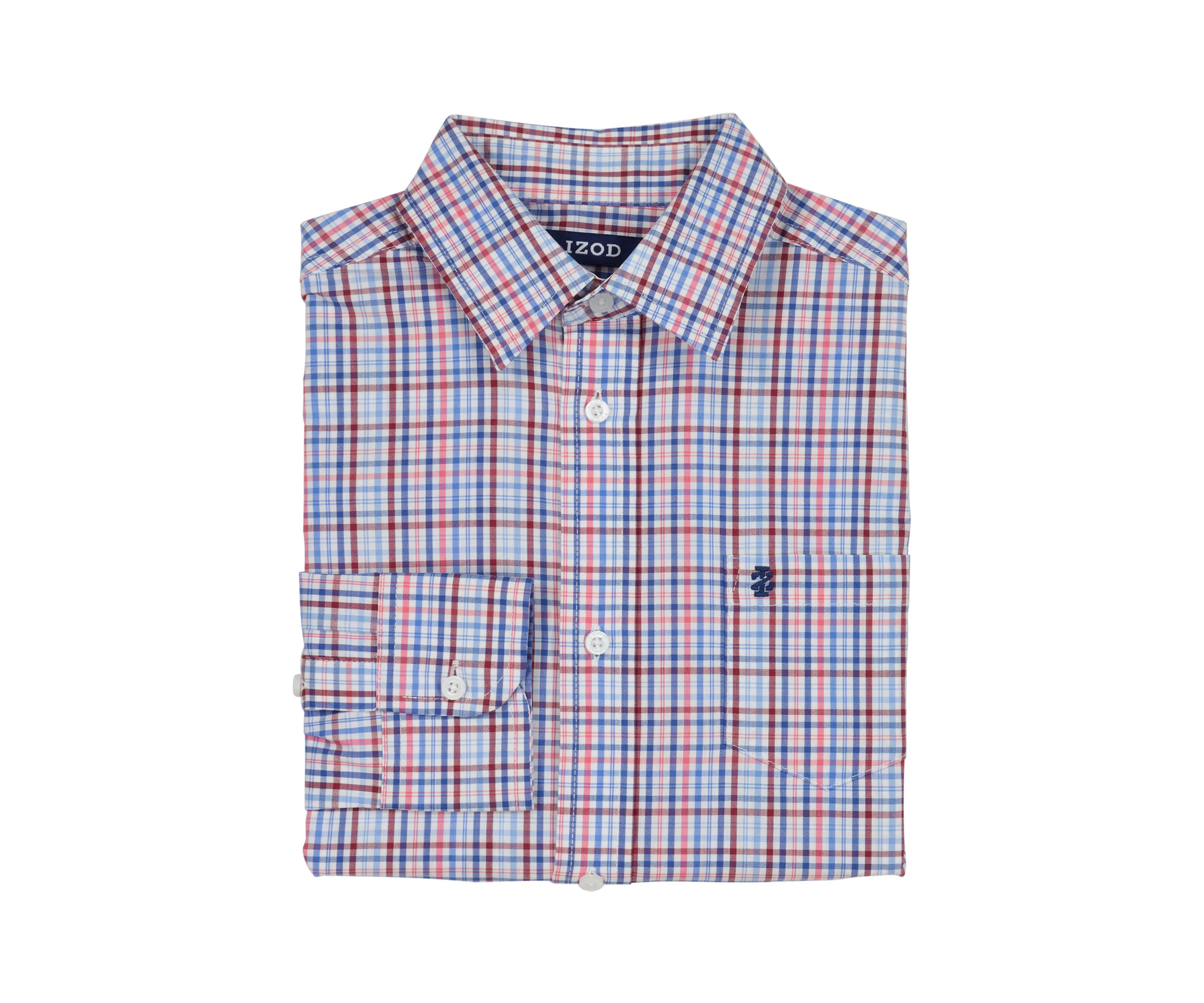 Boys 8-20 Long Sleeve Melstone Plaid Poplin Shirt (Extended Size)