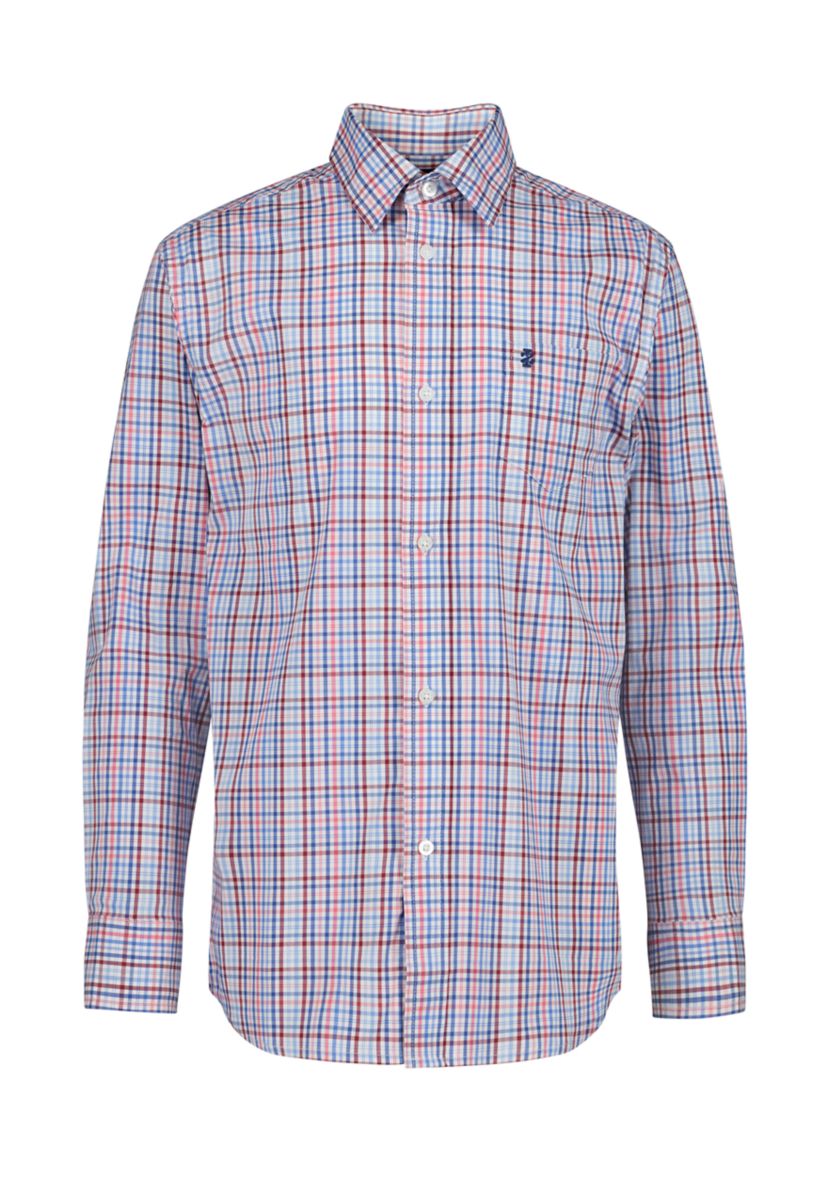 Boys 8-20 Long Sleeve Melstone Plaid Poplin Shirt (Extended Size)